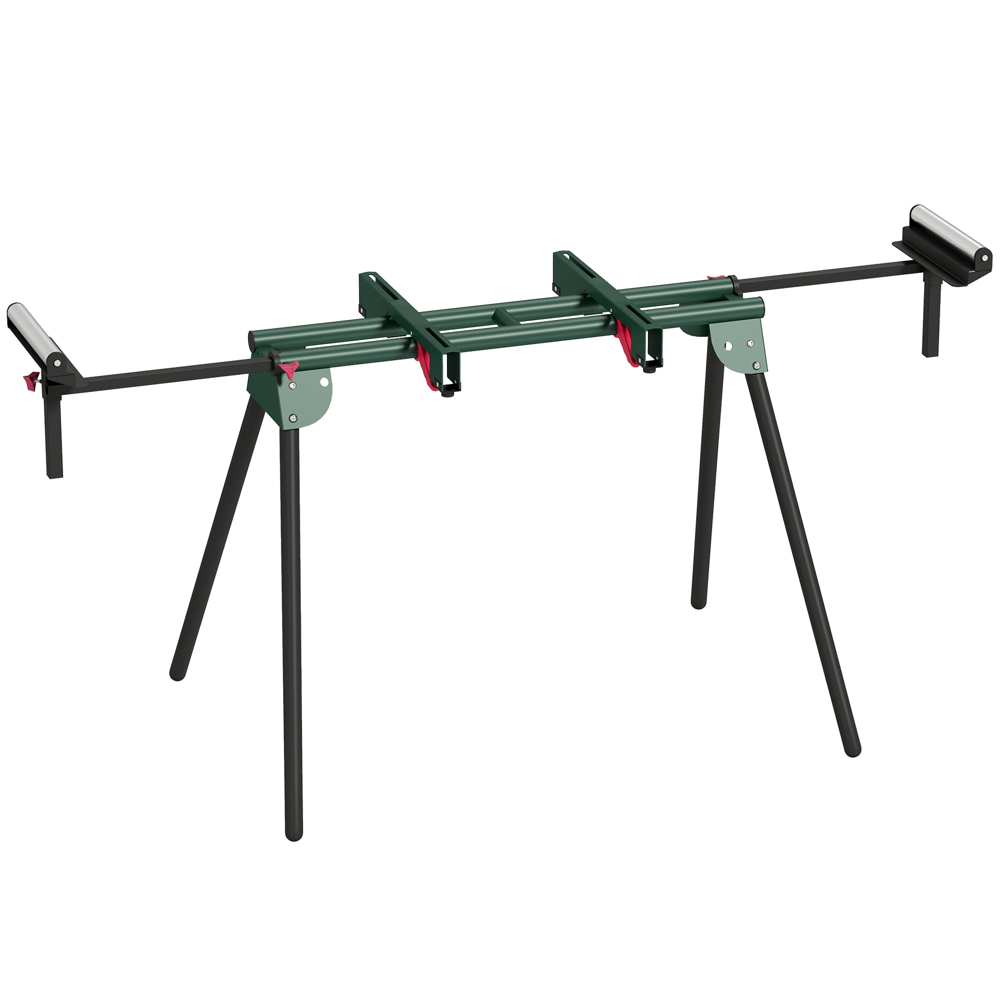 HOMCOM Universal Mitre Saw Stand with Adjustable Rollers and Support Arms, Portable Miter Saw Stand with Folding Legs