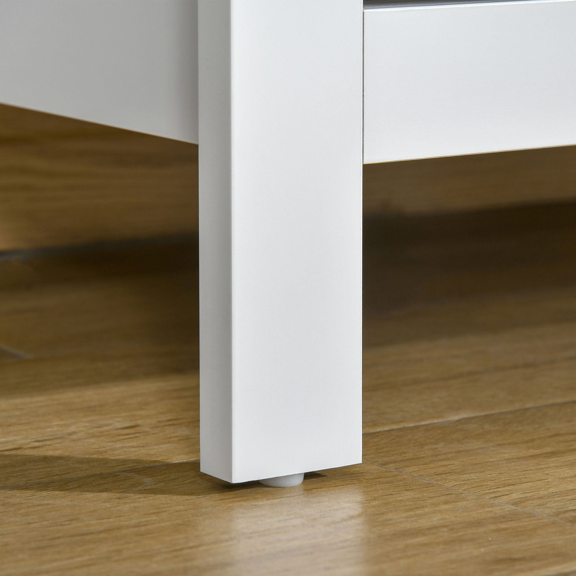 HOMCOM Modern Chest of Drawers, 5 Drawer Storage Cabinet with Metal Handles and Runners for Bedroom, White - North Peak Garden Furniture