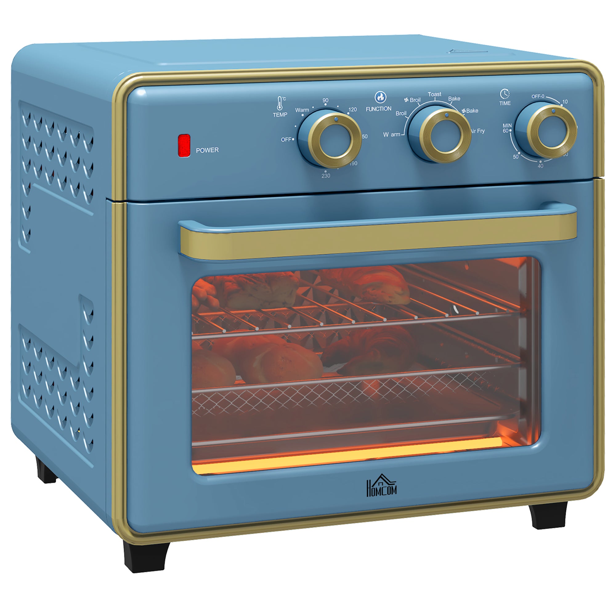 HOMCOM 20L 90-230℃ Mini Electric Oven - Blue - North Peak Garden Furniture