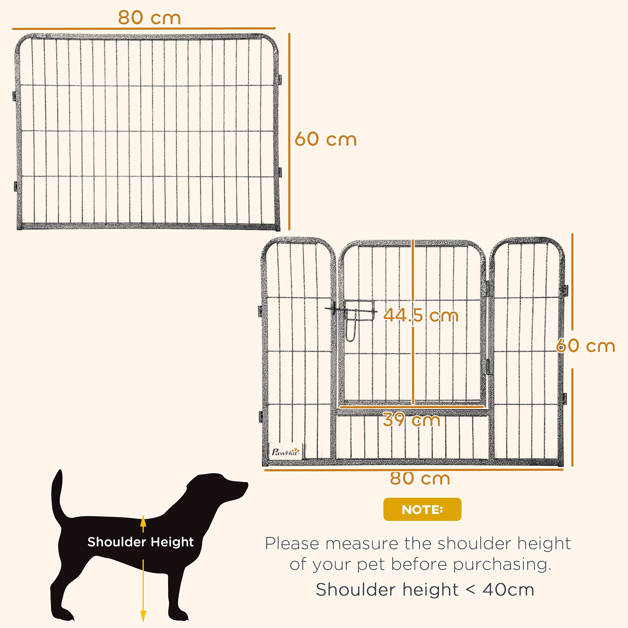 PawHut 16 Panels Heavy Duty Puppy Playpen, for Small Dogs, Indoor and Outdoor Use - Grey - North Peak Garden Furniture