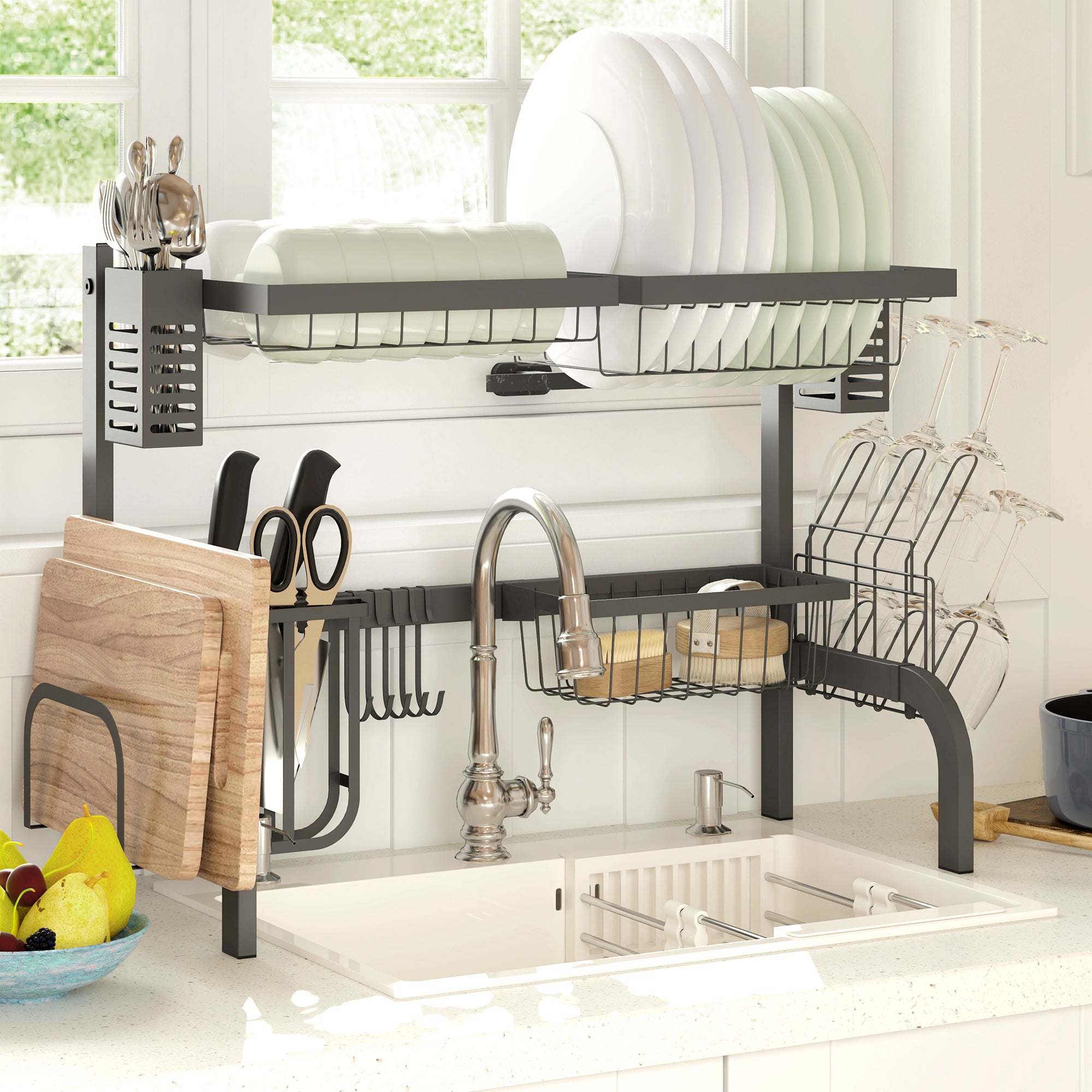 HOMCOM 65cm Modular Over-Sink Drying Rack - North Peak Garden Furniture