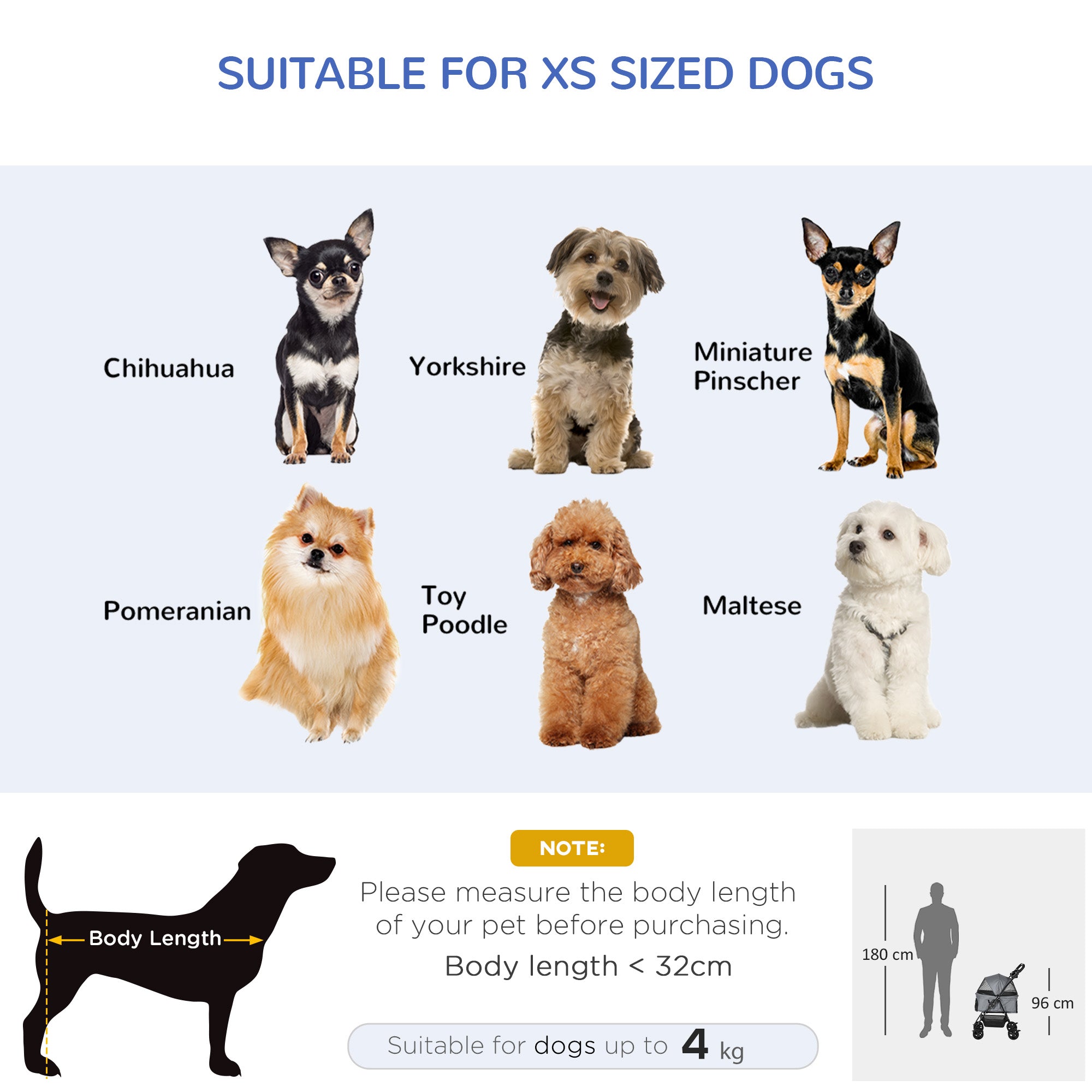PawHut Dog Stroller with Rain Cover, Dog Pushchair One-Click Fold Trolley Jogger with EVA Wheels Brake Basket Adjustable Canopy Safety Leash for Small Dogs, Grey - North Peak Garden Furniture