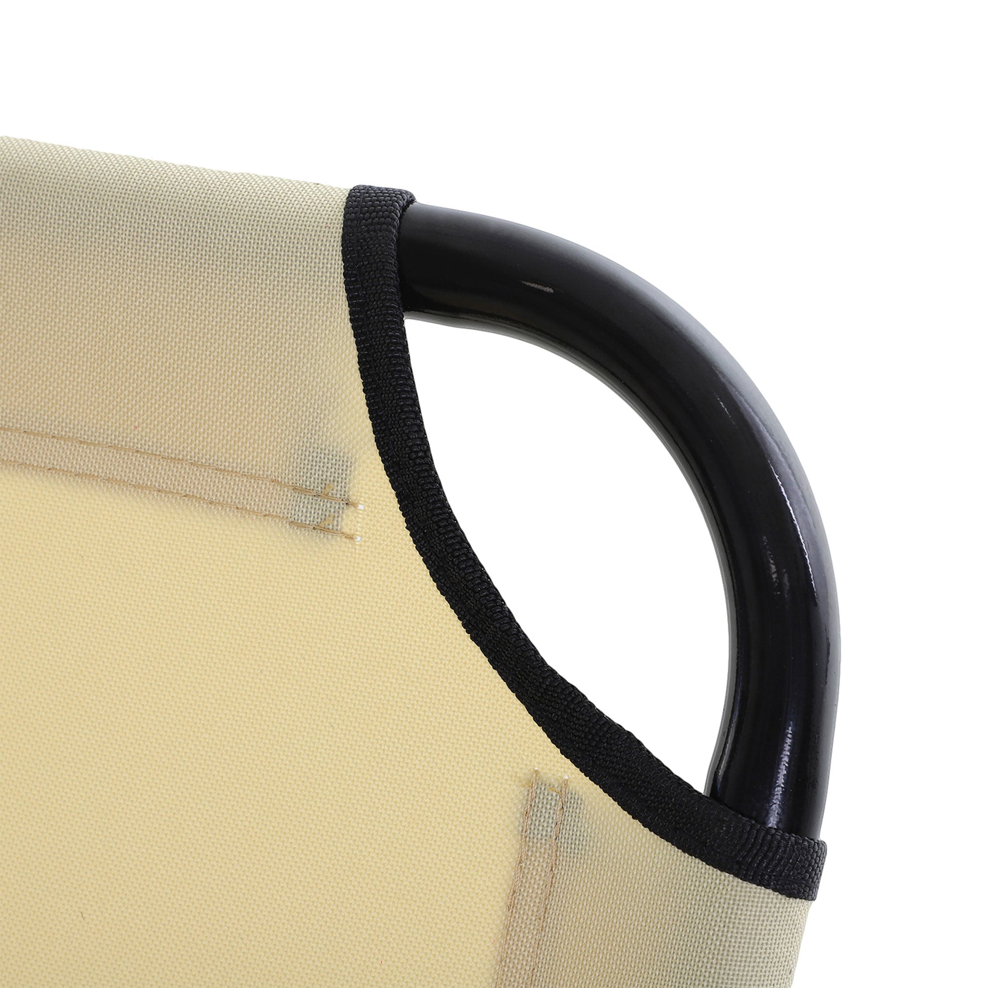 Outsunny 2 Piece Foldable Sun Loungers with 5-Position Adjustable Backrest, Outdoor Portable Recliner Chaise Lounge Chairs with Breathable Mesh Fabric, Beige - North Peak Garden Furniture