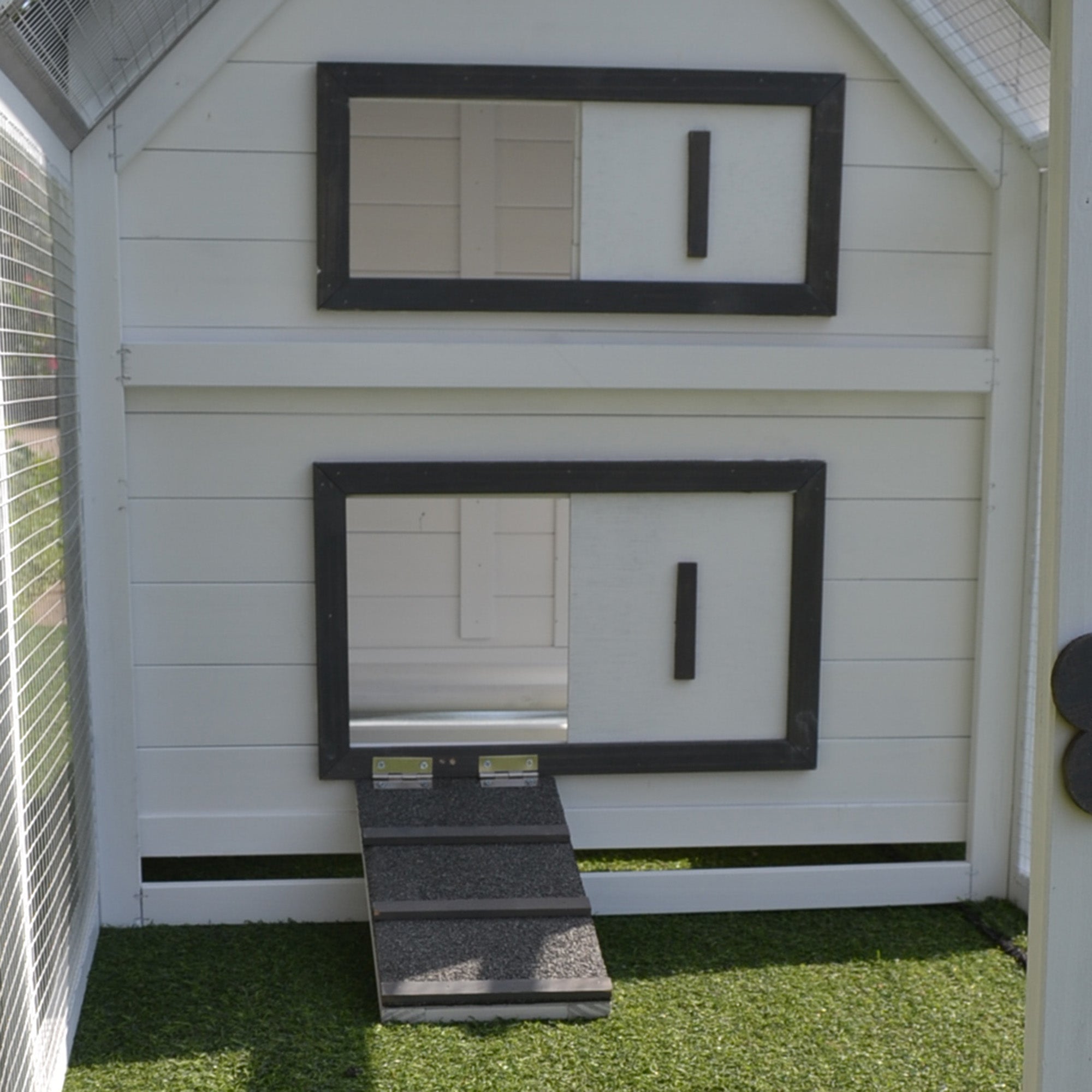 PawHut Chicken Coop with Run Wooden Hen House Pet Poultry Coops Cages Small Animal Outdoor Pen with Nesting Box 166 x 124 x 112cm - North Peak Garden Furniture