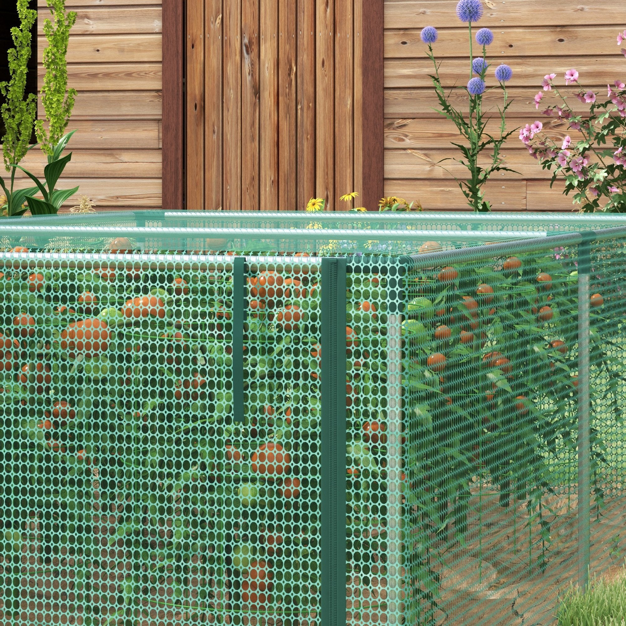 Outsunny 8' x 4' Plant Protection Cage, with Door, Green - North Peak Garden Furniture