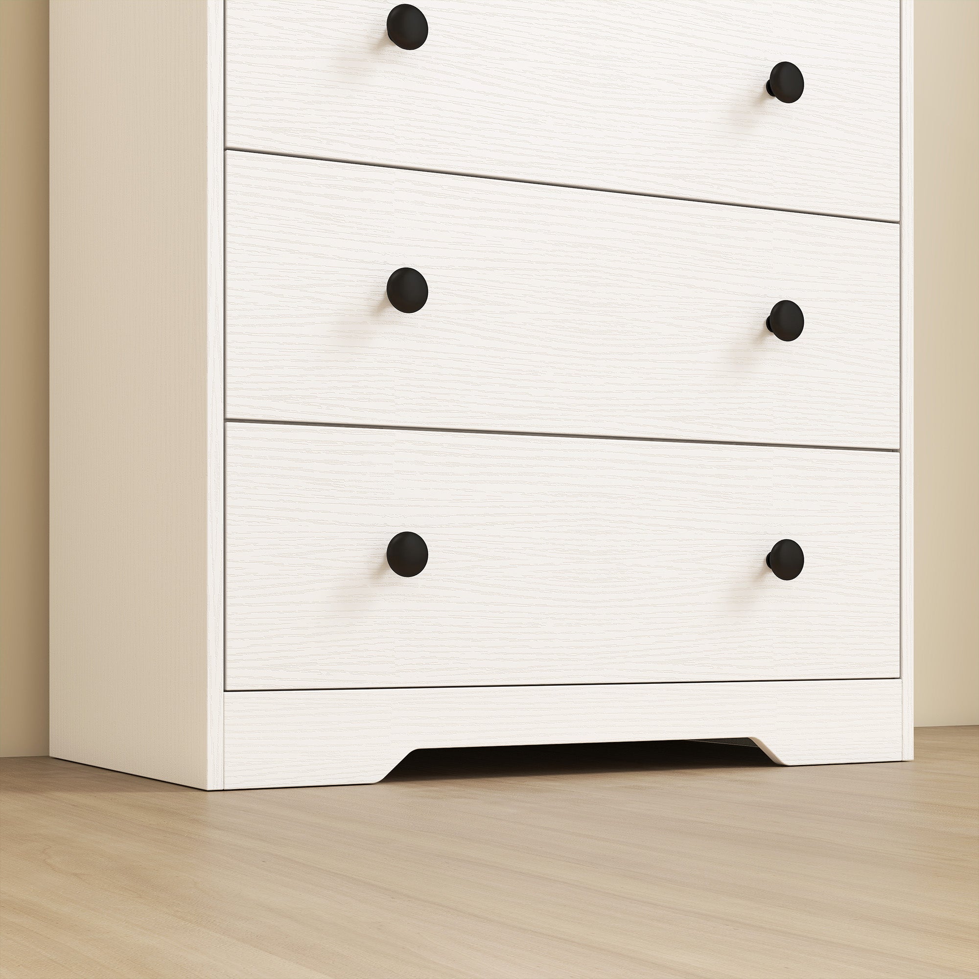 HOMCOM 4 Drawer Chest of Drawers, Modern Dresser for Bedroom, Storage Cabinet for Living Room Entryway, White Wood Effect