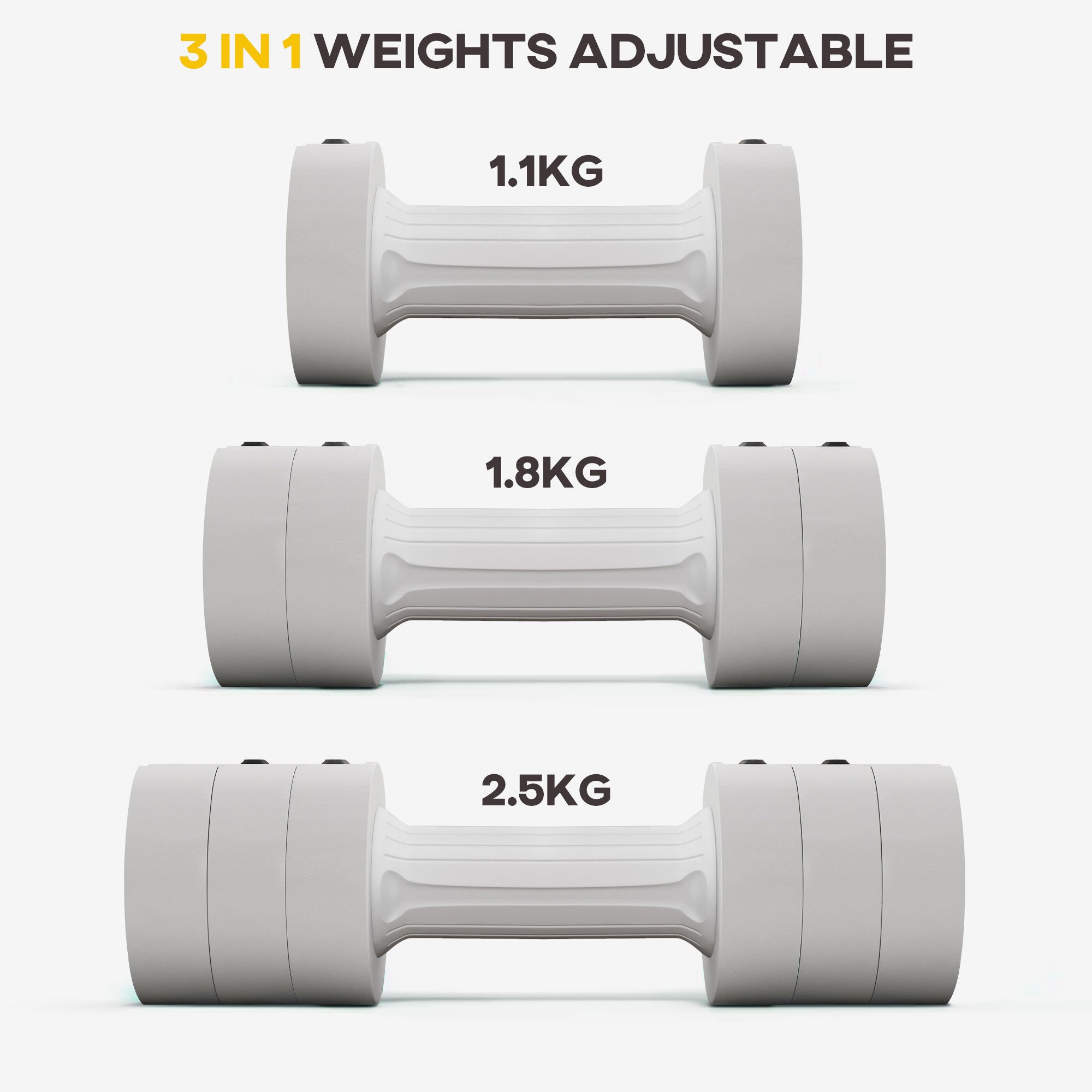 SPORTNOW Dumbbells Set, Adjustable Weights for Women Men Home Gym Workout, 2.5KG x 2 - North Peak Garden Furniture