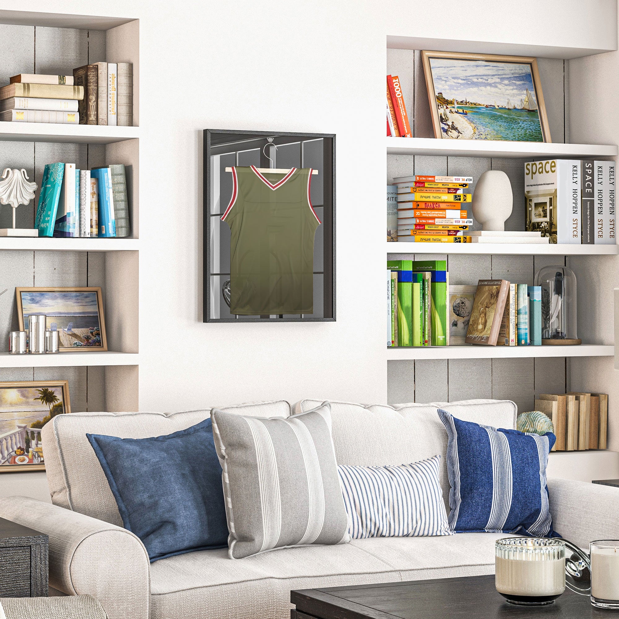 HOMCOM 60 x 80cm Shirt Display Frame, with Inner Hook and Hanger - Black - North Peak Garden Furniture