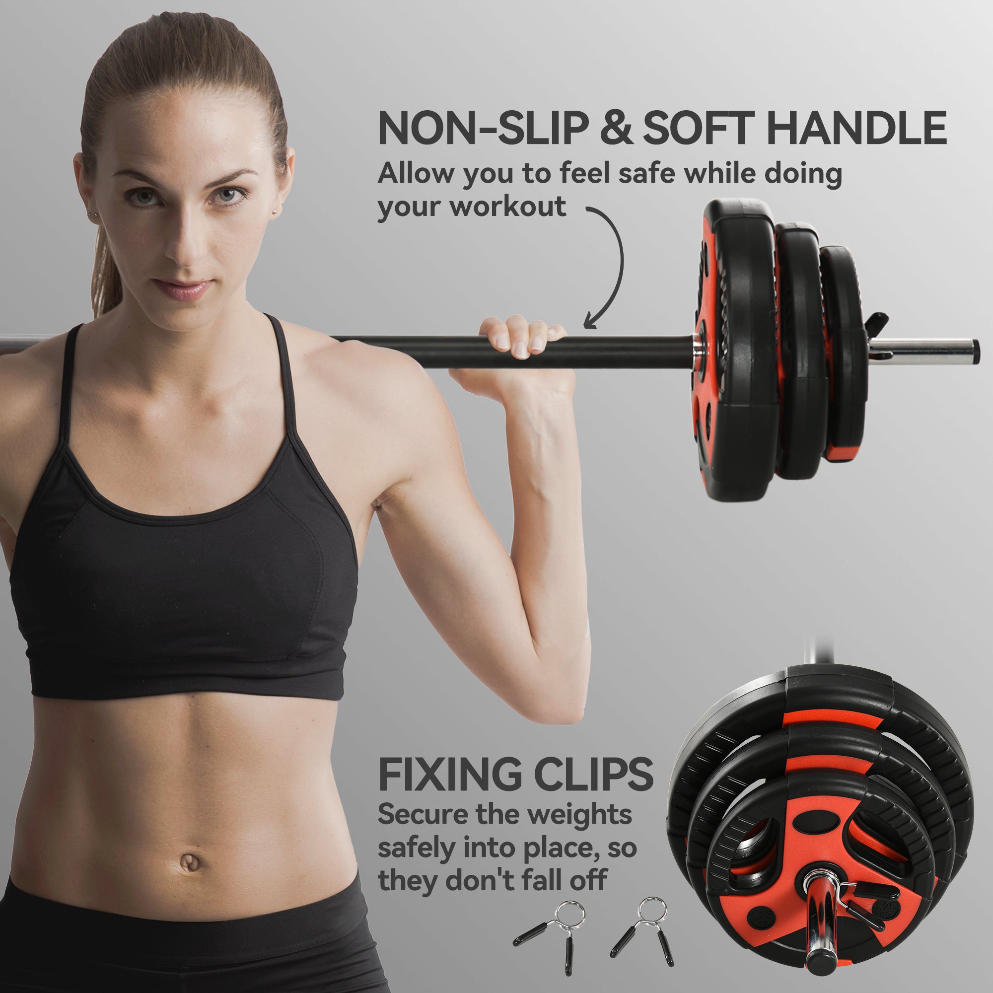SPORTNOW 20kg Adjustable Barbell Weights Set for Home Gym, Strength Training