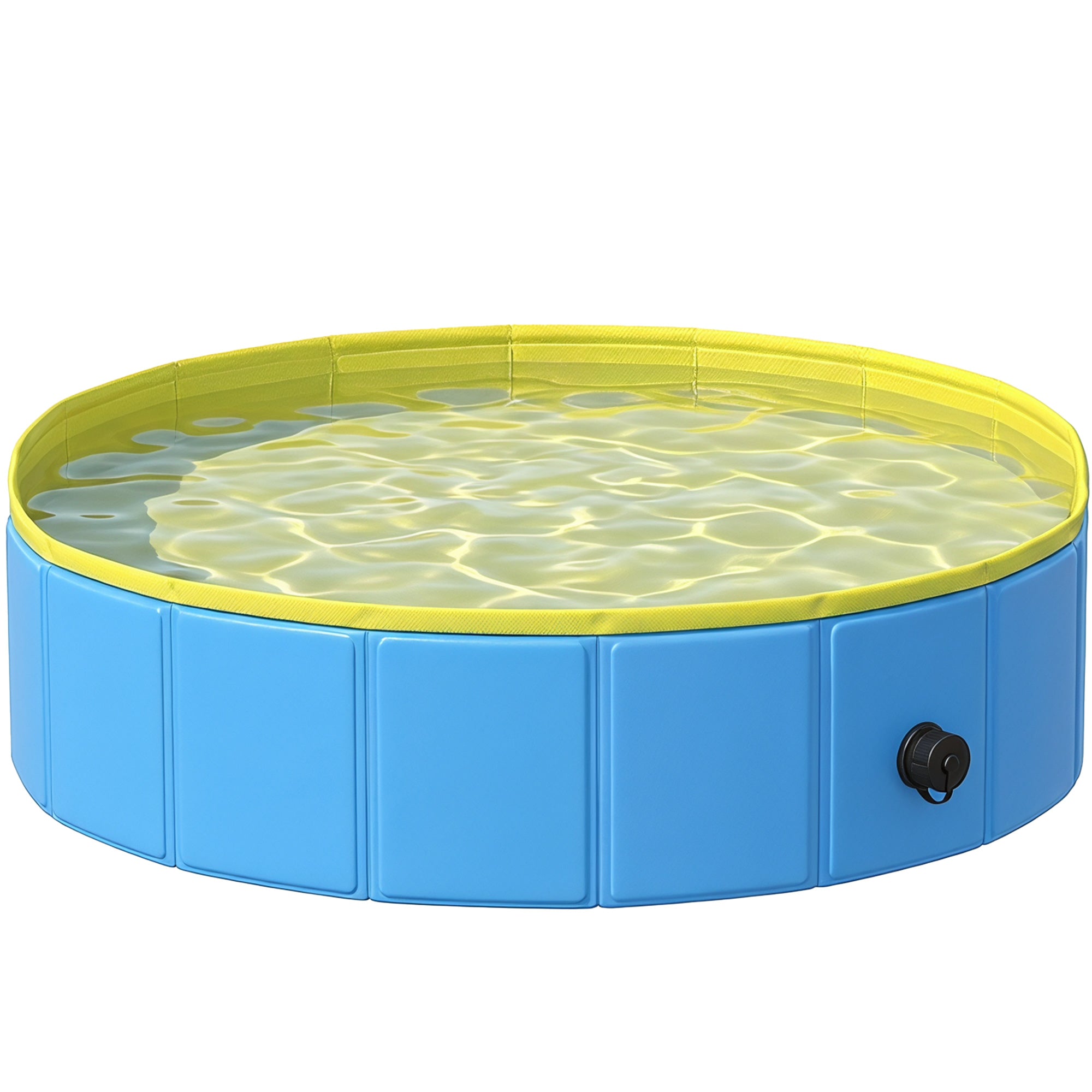 PawHut Foldable Dog Pool for Puppies and Ducks Dog Paddling Pool Bath Tub, Blue, 80 x 20 cm