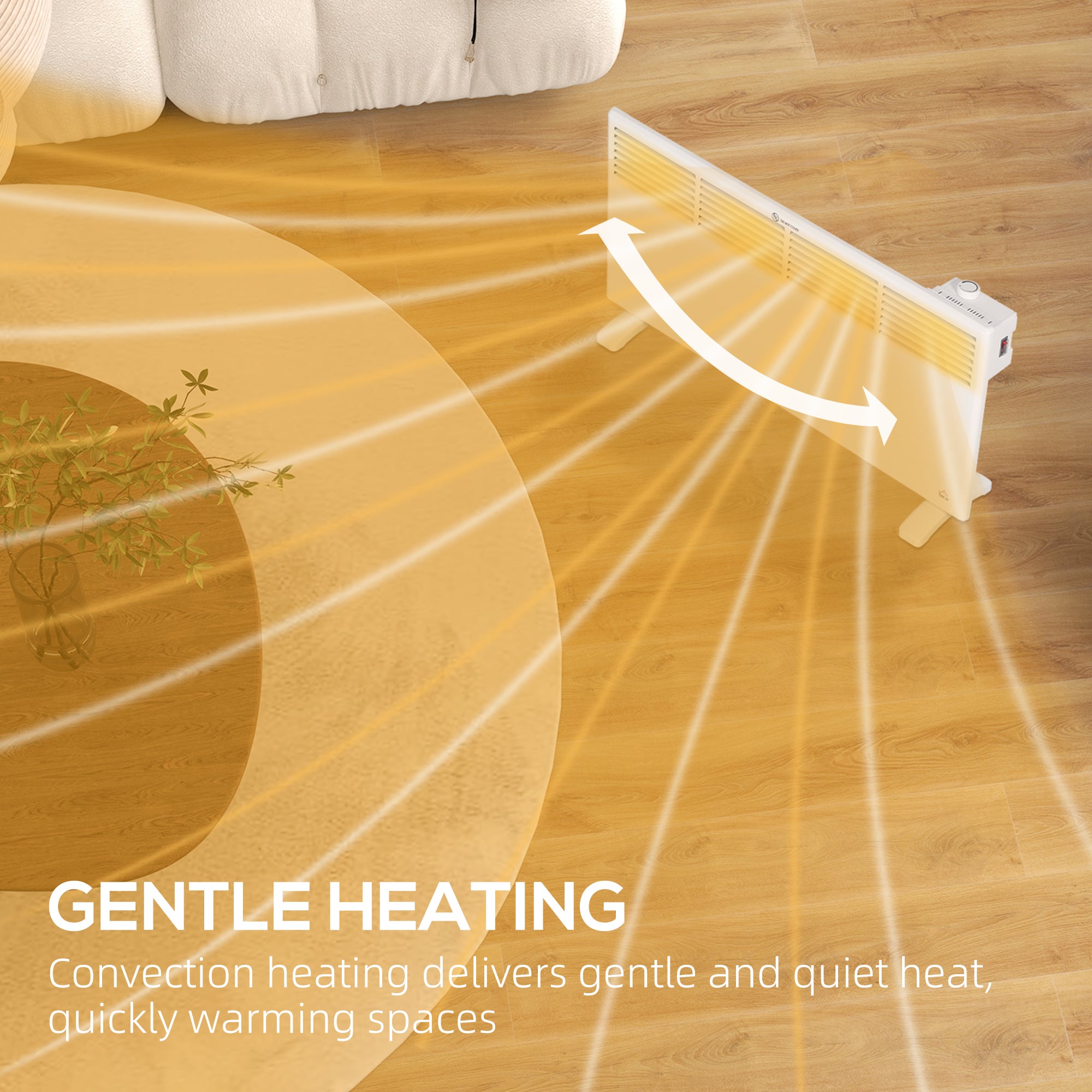 HOMCOM 2000W Convector Heater - White - North Peak Garden Furniture