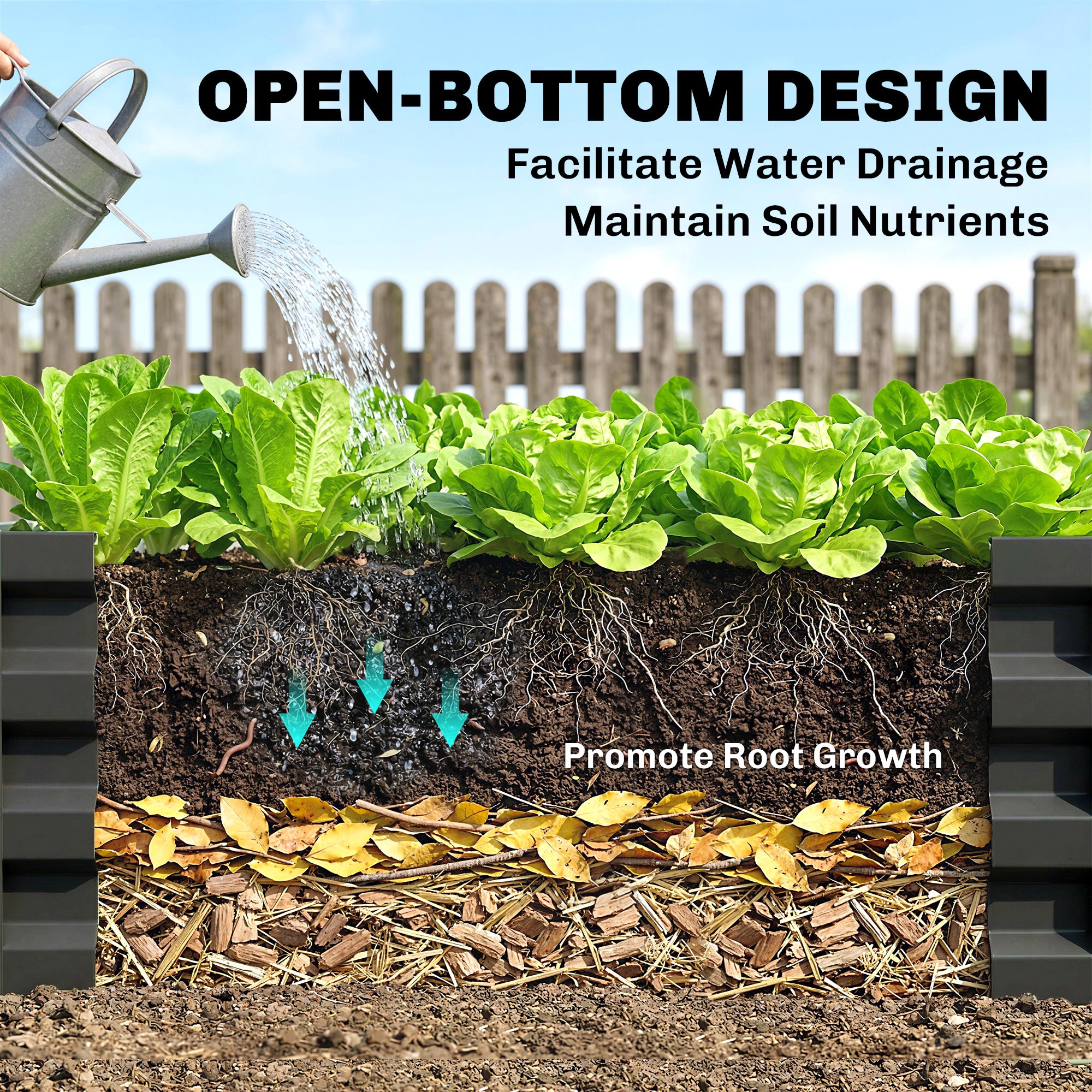 Outsunny Set of 2 Raised Beds for Garden, Galvanised Outdoor Planters for Herbs Vegetables, Use for Patio Balcony, Grey