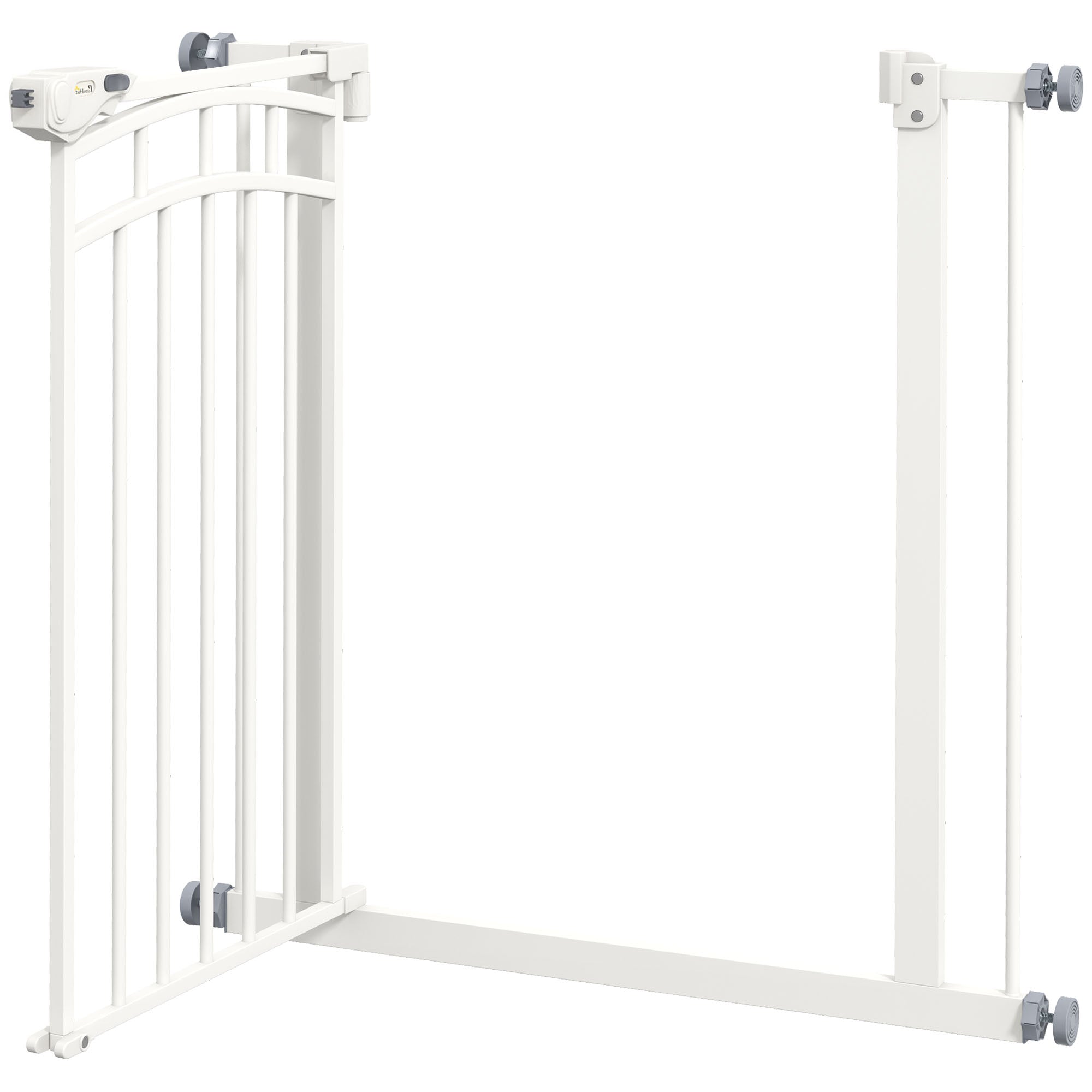 PawHut Pressure Fit Stair Gate, Dog Gate w/ Auto Closing Door, for Small, Medium Dog, Easy Installation, for 74-80cm Opening - North Peak Garden Furniture