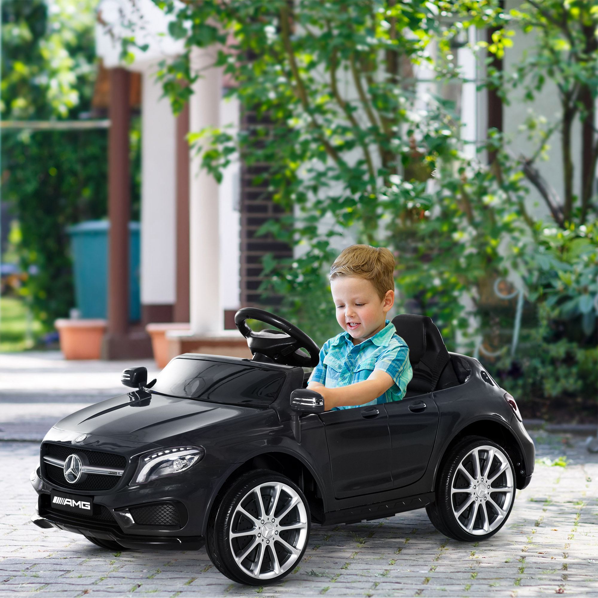 HOMCOM Mercedes Benz GLA Licensed 6V Kids Electric Ride On Car Toy with Remote Control Music Headlight for 3 Years Old Black