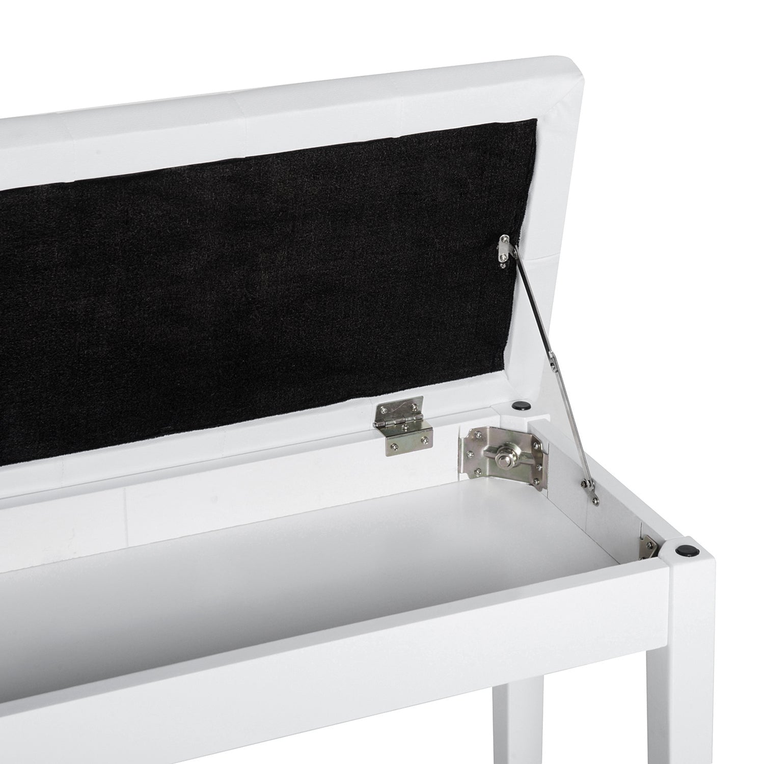HOMCOM PU Leather Upholstered Piano Stool Makeup Stool Bench Dressing Table Seat with Storage 76x36x50cm, White - North Peak Garden Furniture
