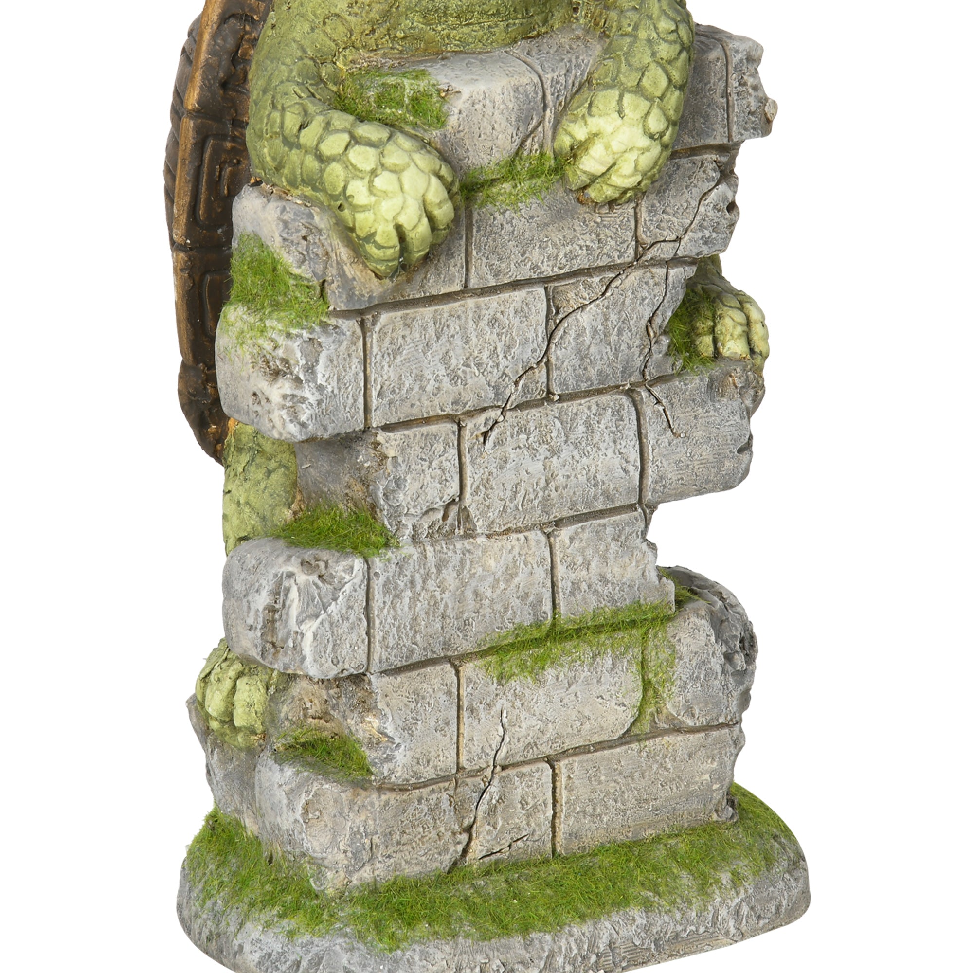 Outsunny Vivid Tortoise Art Sculpture with Solar LED Light, Colourful Garden Statue, Outdoor Ornament Home Decoration for Porch, Deck, Grass - North Peak Garden Furniture