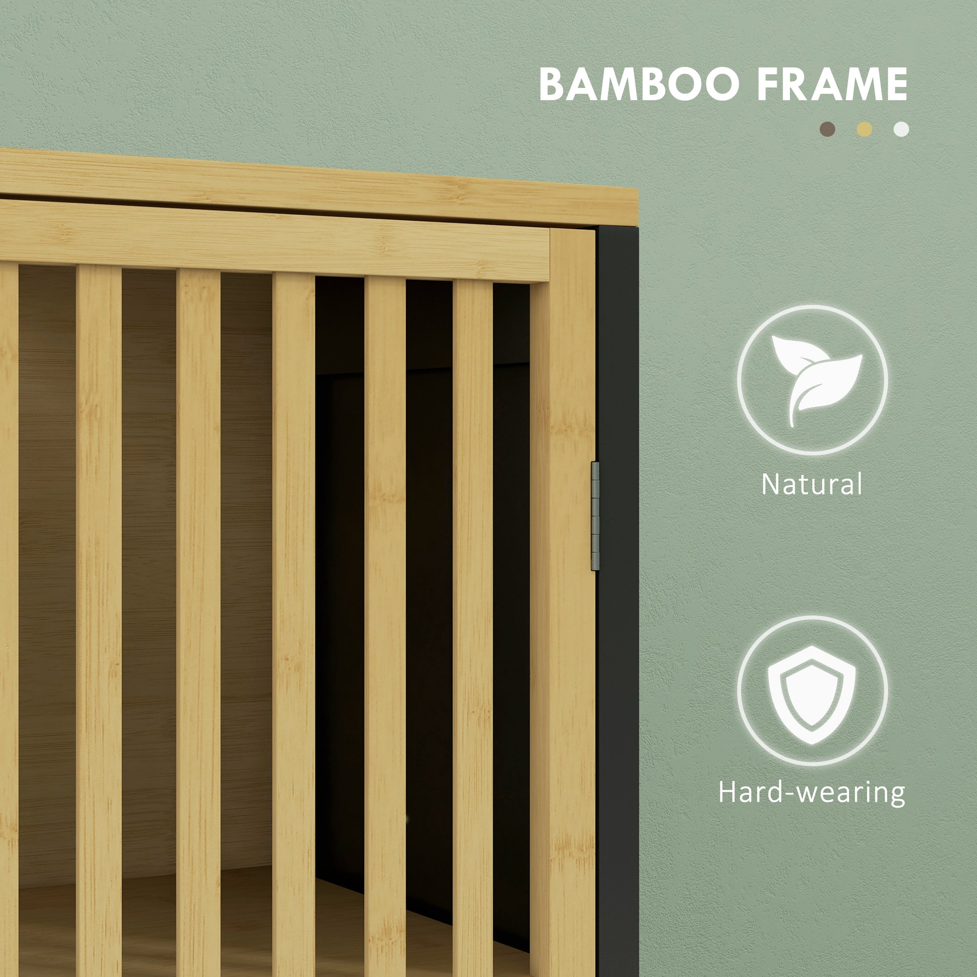 HOMCOM Bamboo-Blend Retro Cut-Out Under Sink Cabinet - North Peak Garden Furniture