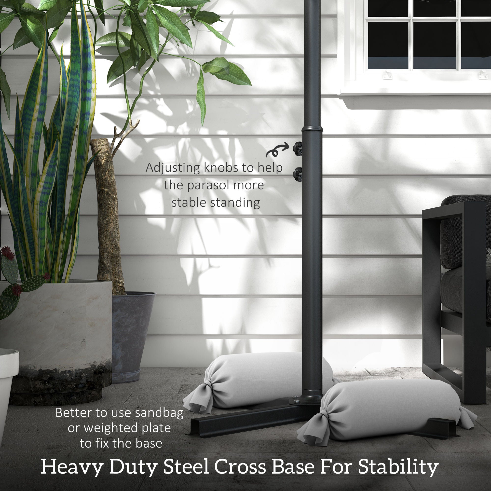Outsunny 3m Solar LED Light Offset Cantilever Parasol - Beige - North Peak Garden Furniture