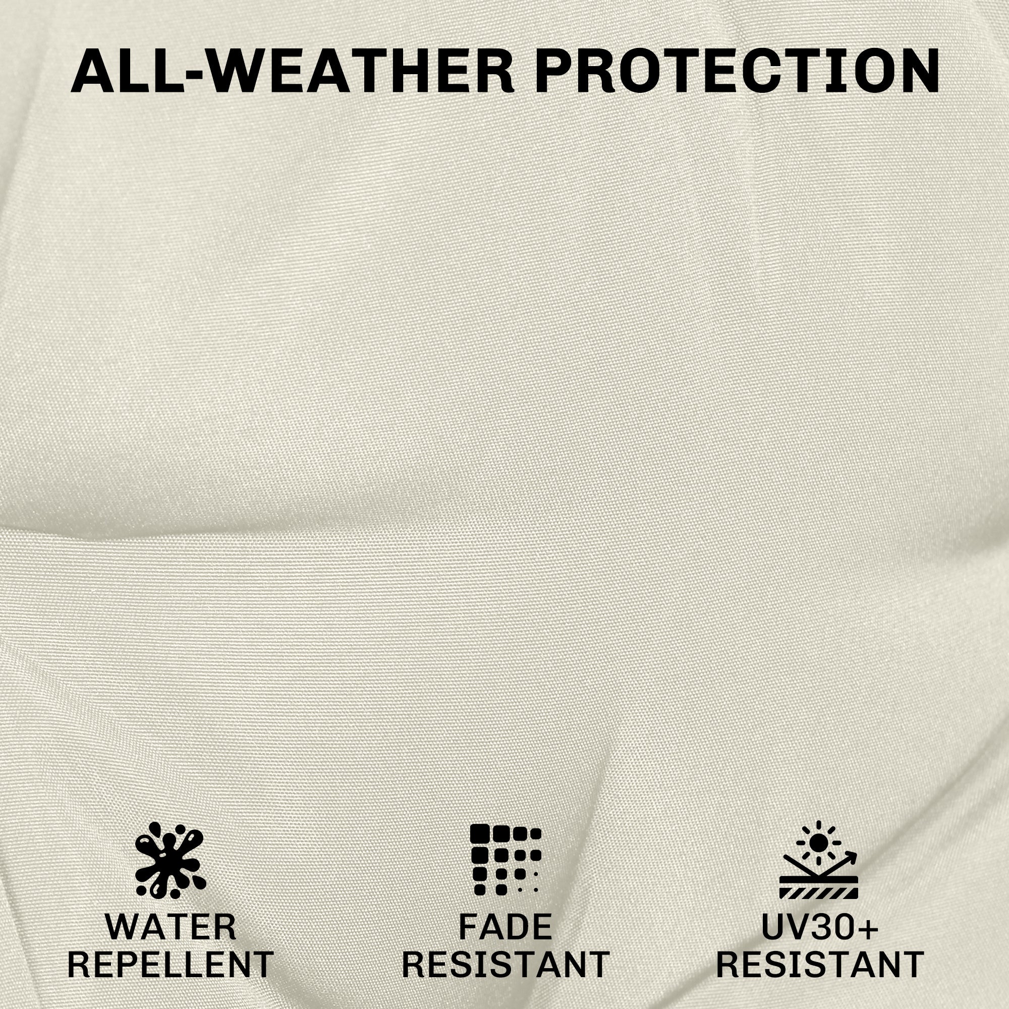 Outsunny Outdoor Chair Seat Cushions Set of 2, Garden Chair Cushions with 7cm Thick Foam & Ties, Cream White