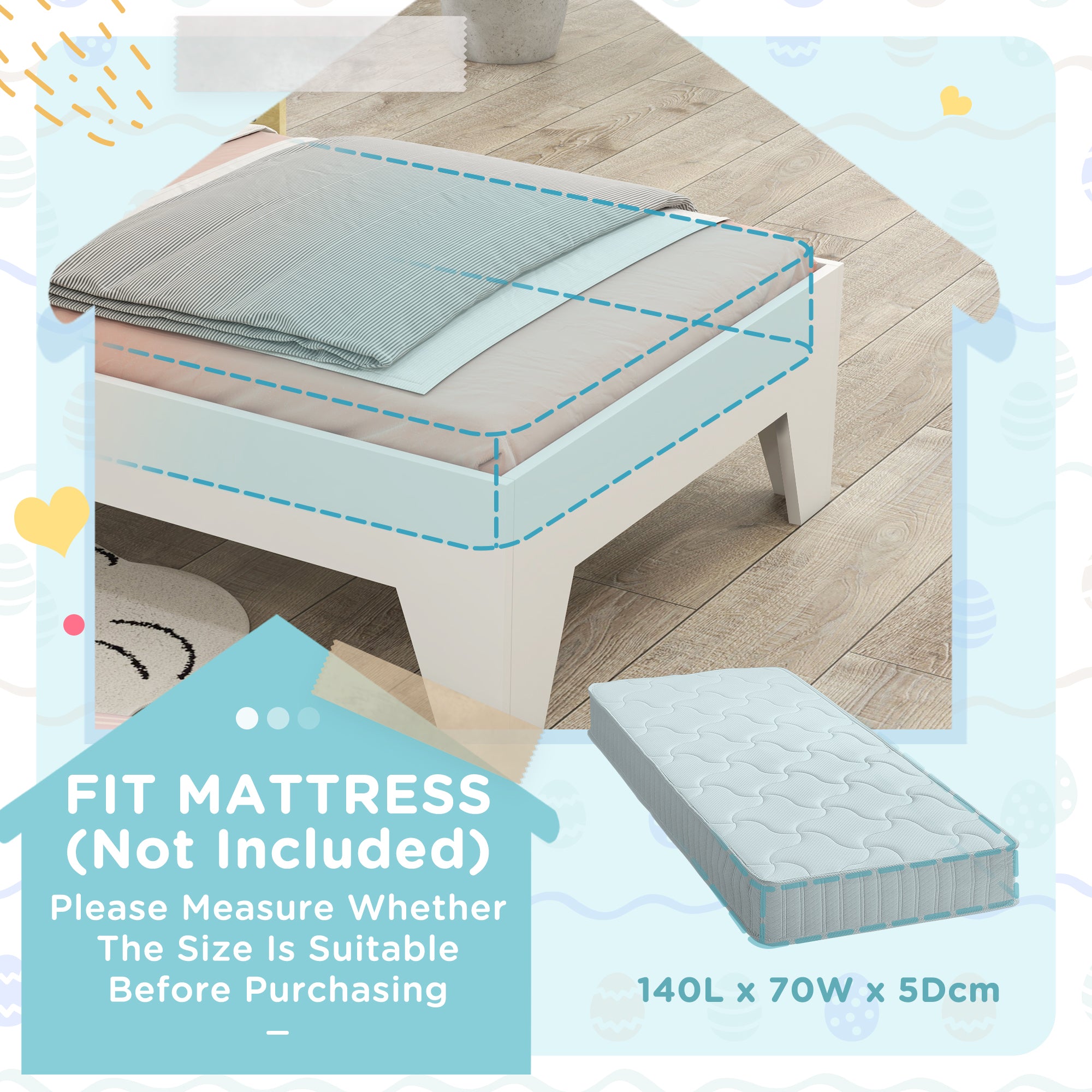 AIYAPLAY Toddler Bed Frame Treehouse Style, Single Bed Frame with Safety Guardrails, Green - North Peak Garden Furniture