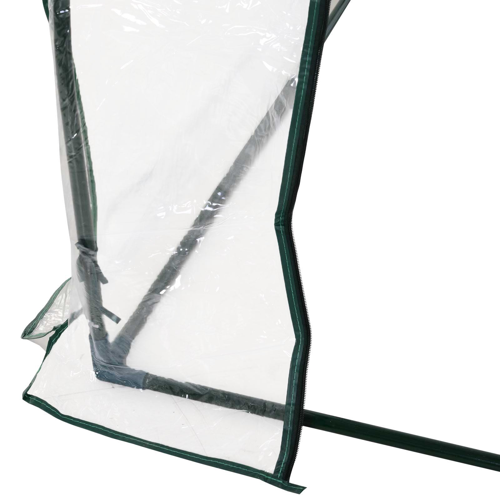 Outsunny Tunnel Greenhouse Green Grow House for Garden Outdoor, Steel Frame, PVC Cover, Transparent, 250 x 100 x 80cm - North Peak Garden Furniture
