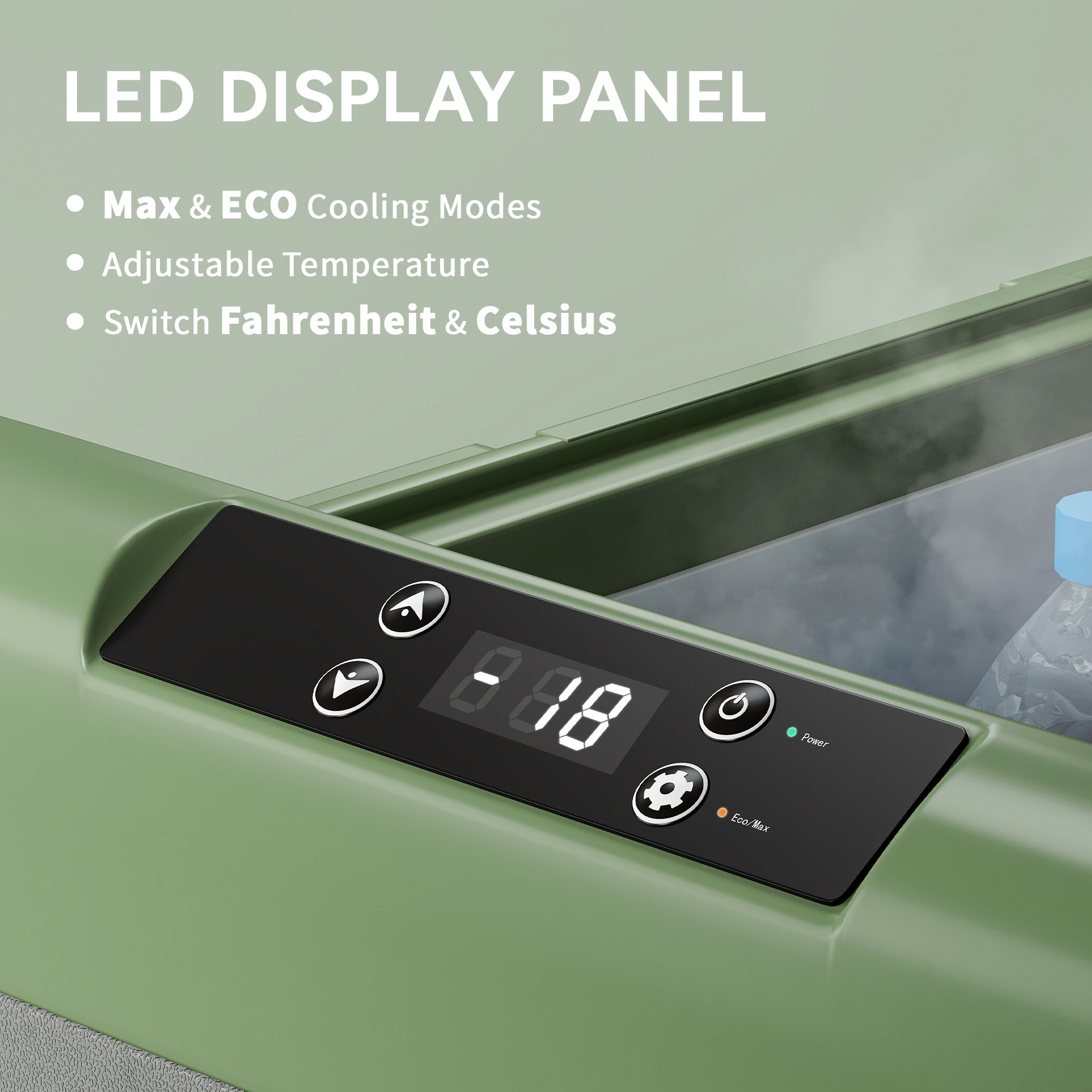 Outsunny 50L Portable Car Refrigerator - Light Green and Grey - North Peak Garden Furniture