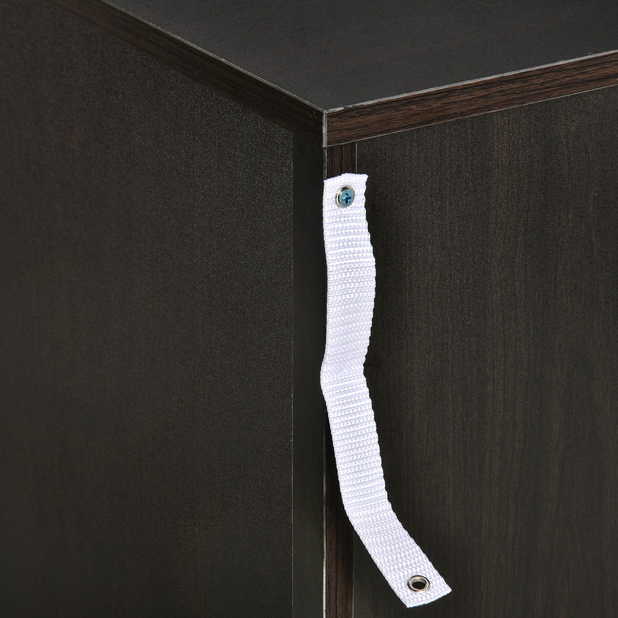HOMCOM Three-Drawer Simple Bedside Table - Black