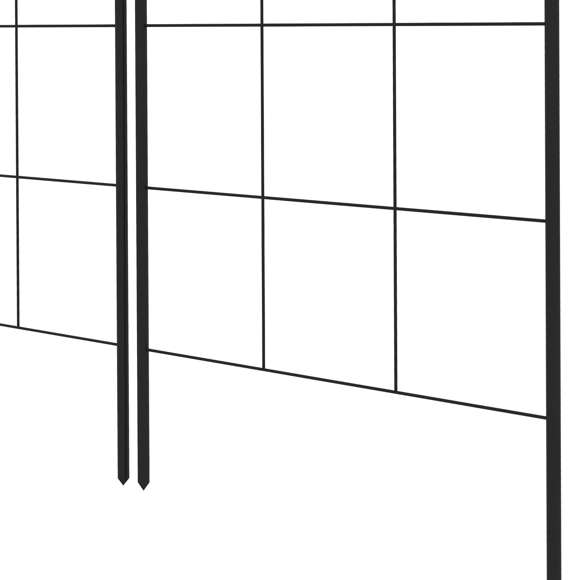 Outsunny Metal Trellis Set of 2, Garden Trellis for Climbing Plants Support Frames, Grid Design - North Peak Garden Furniture