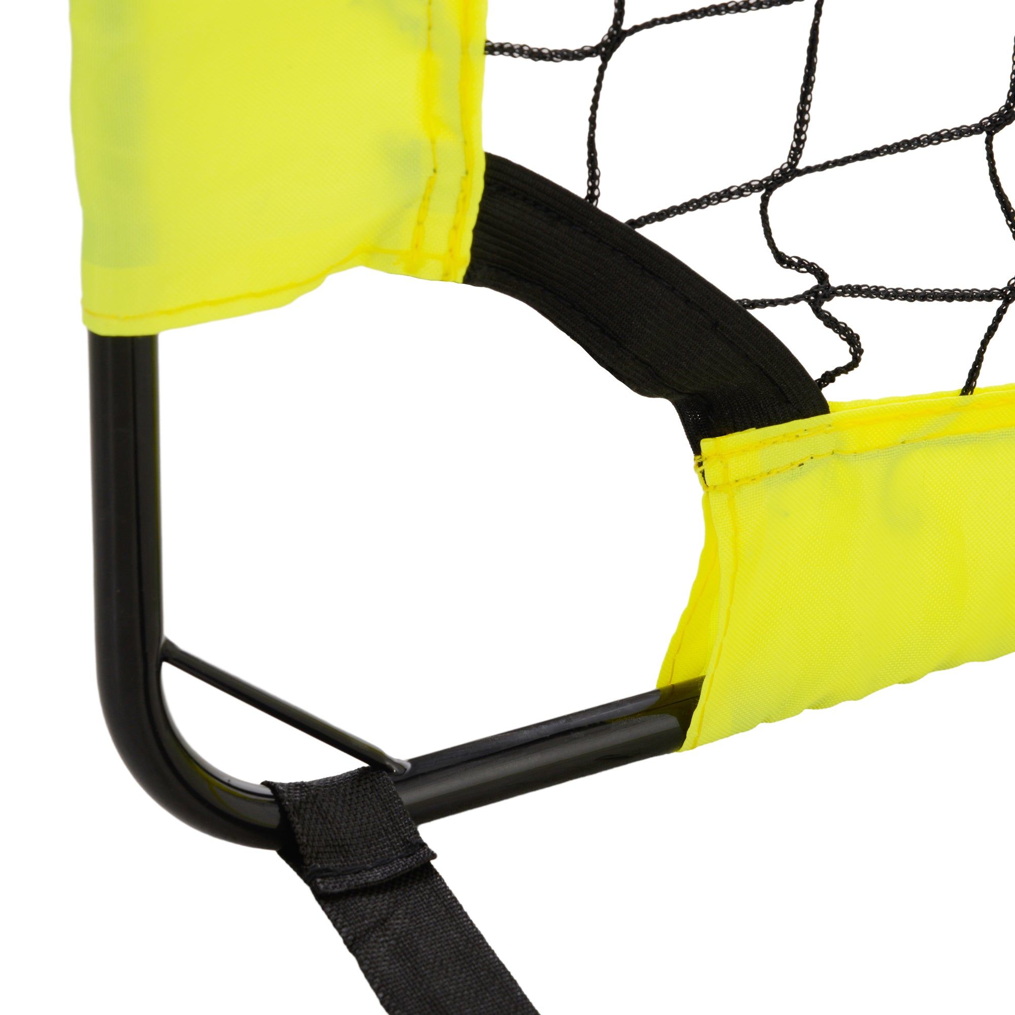 HOMCOM Set of 2 Football Goal Net 6 x 3 ft Foldable Outdoor Sport Training Teens Adults Football with Carrying Bag Yellow - North Peak Garden Furniture