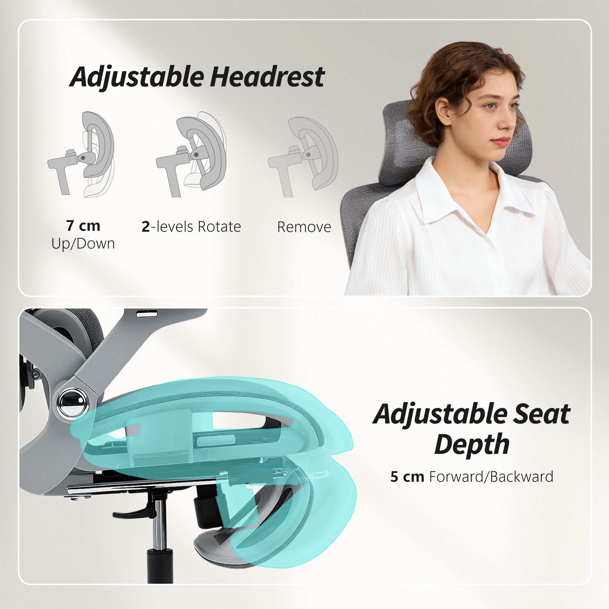 HOMCOM Ergonomic Office Chair, High Back Mesh Desk Chair, Grey