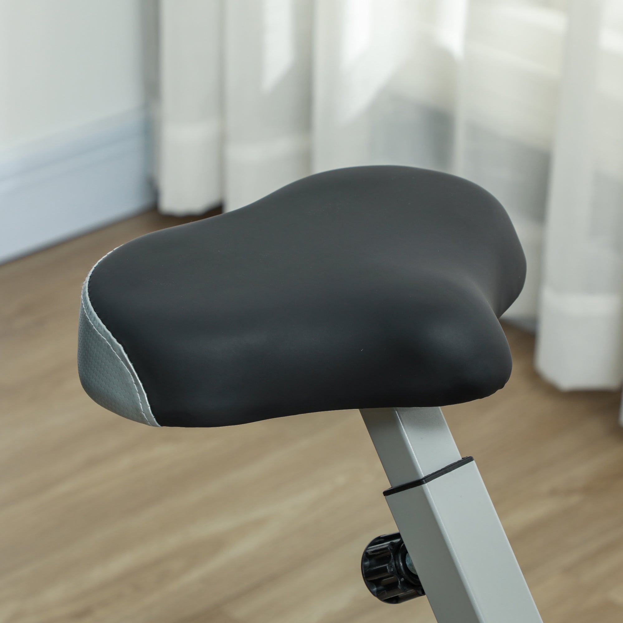 SPORTNOW Folding and Quiet Exercise Bike with 8-Level Magnetic Resistance and Heart Rate Sensor, for Home Gym, Black and Grey - North Peak Garden Furniture