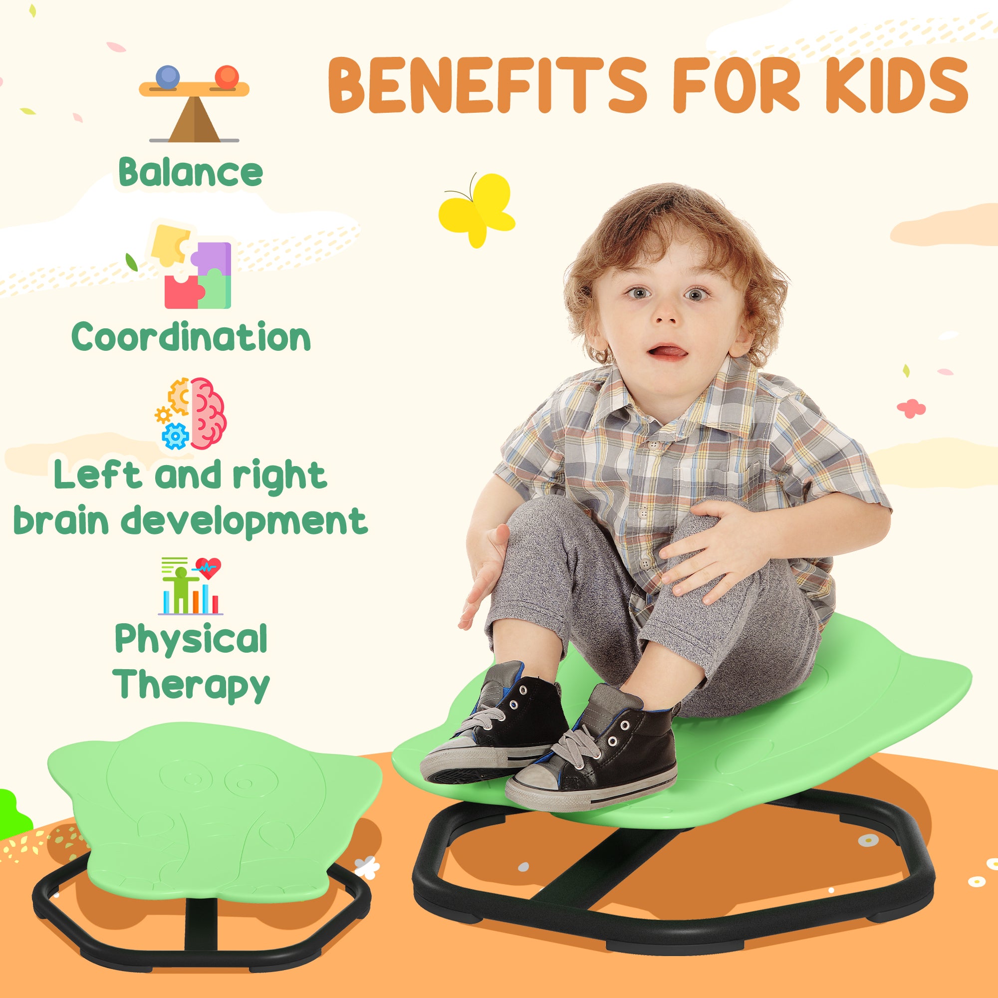 AIYAPLAY Elephant Shape Spinning Chair for Autism 3-6 Years Old