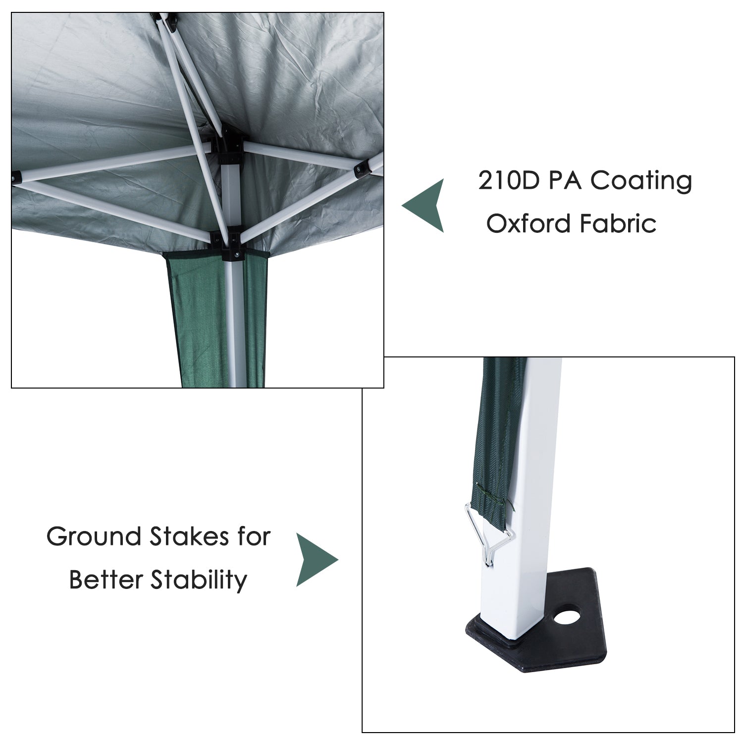 Outsunny Slant Leg Pop Up Gazebo with Carry Bag, Height Adjustable Party Tent Instant Event Shelter for Garden, Patio, 3 M× 3 M Base/ 2.5 M × 2.5 M Top, Green