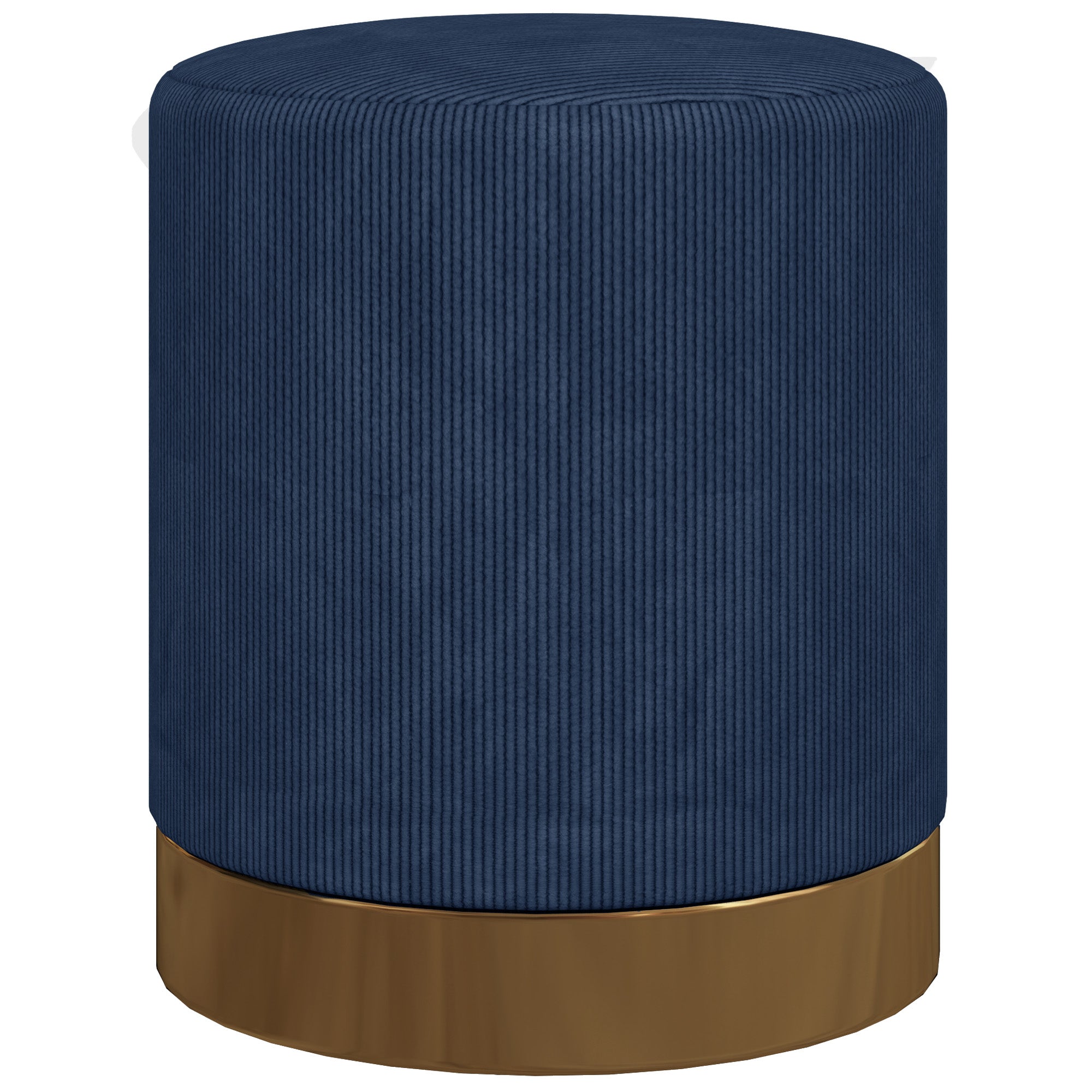HOMCOM Soft Padded Corduroy Footstool - Dark Blue - North Peak Garden Furniture