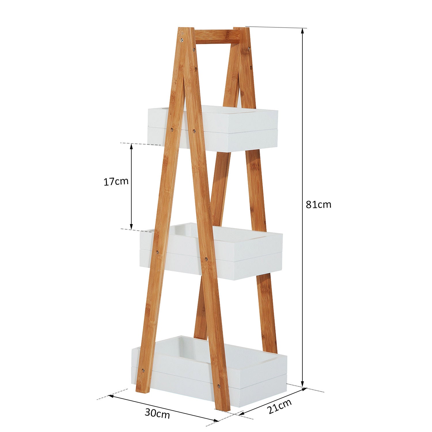 HOMCOM 3 Tier Bathroom Shower Caddy Freestanding Rack Storage Unit Shelf Organiser - North Peak Garden Furniture