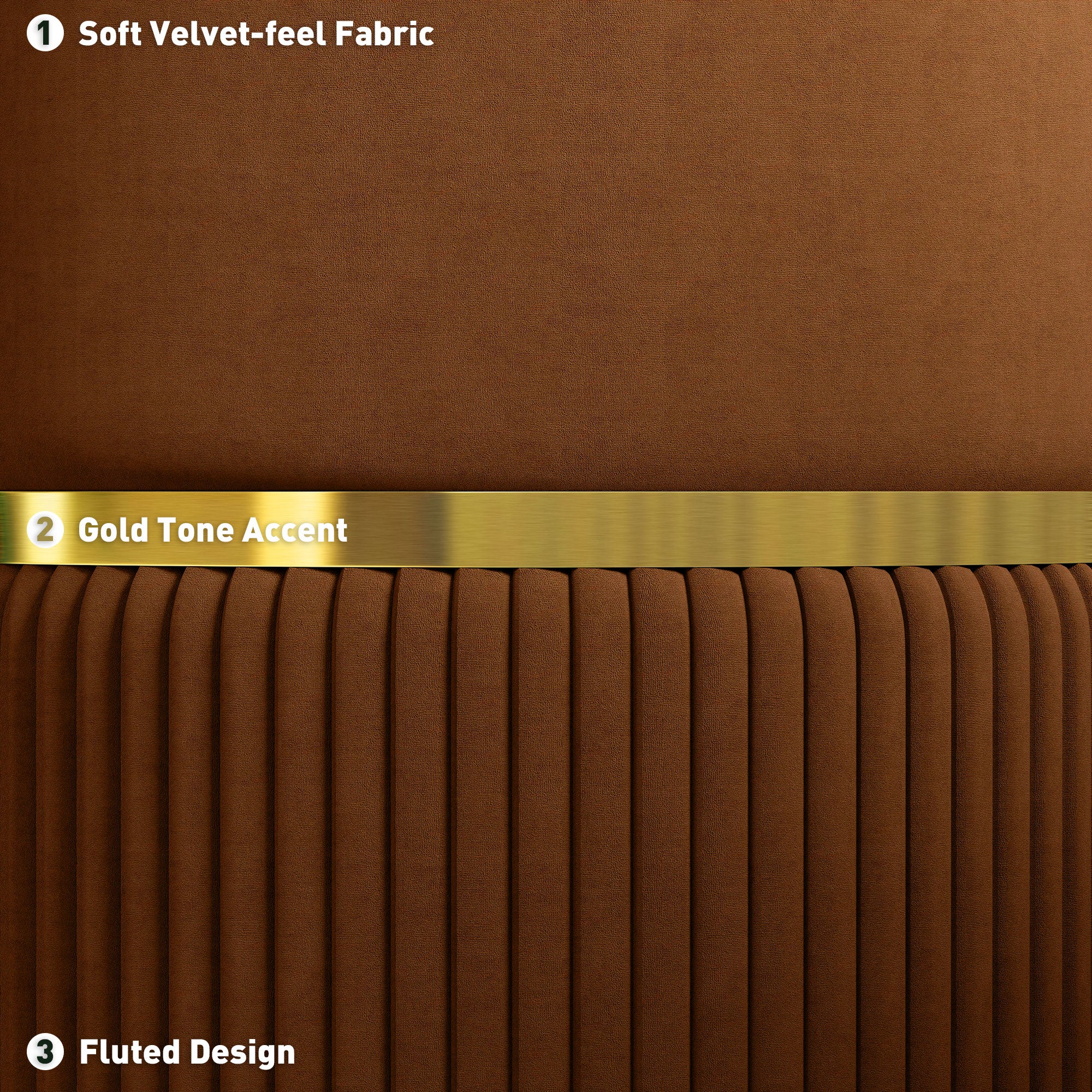 HOMCOM Velvet-Feel Storage Ottoman - Brown - North Peak Garden Furniture