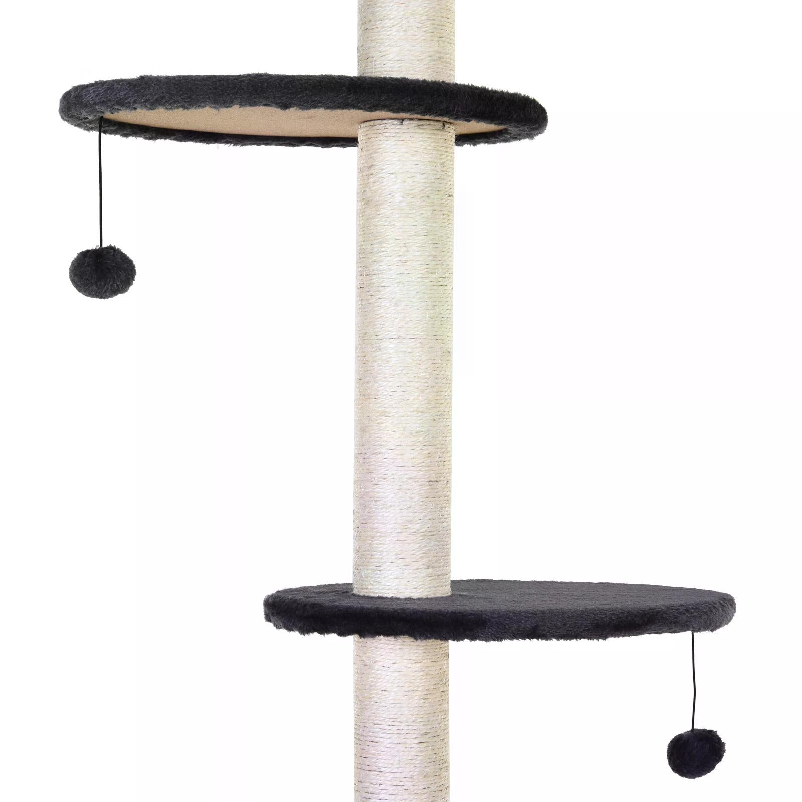 PawHut Vertical Cat Tree: Adjustable Height, Carpeted Platforms, Condo & Sisal Posts