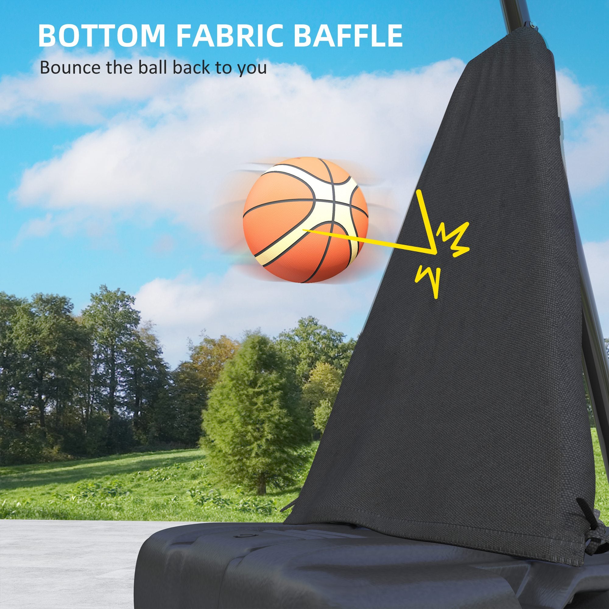 SPORTNOW Basketball Hoop Outdoor, Height Adjustable Basketball Hoop and Stand with Rebound System, Weighted Base, Portable on Wheels, 2.45-3.05m, for Teens, Juniors, Adults, Black - North Peak Garden Furniture