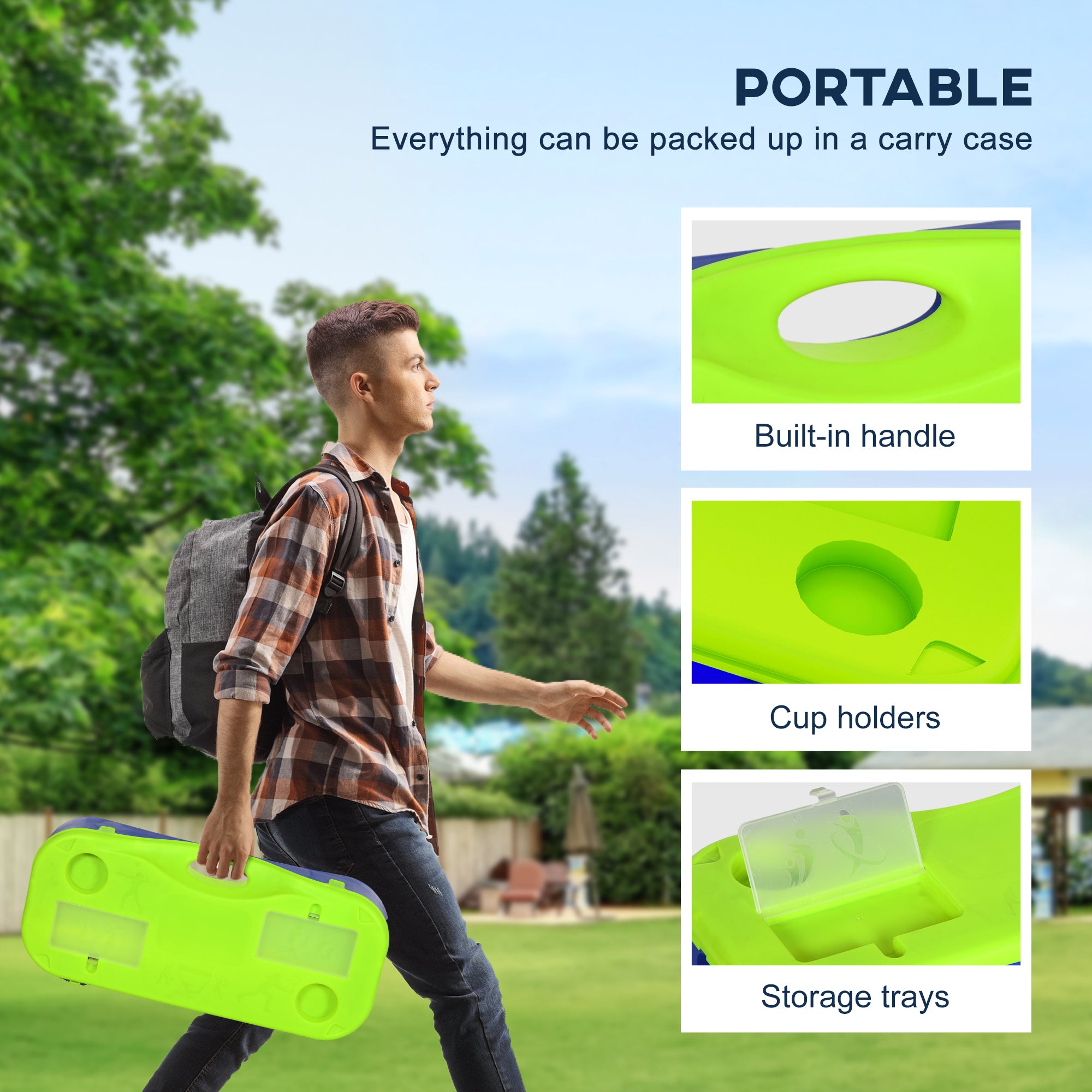 SPORTNOW Portable Badminton Net Set w/ Volleyball Net, Rackets, Shuttlecocks - North Peak Garden Furniture