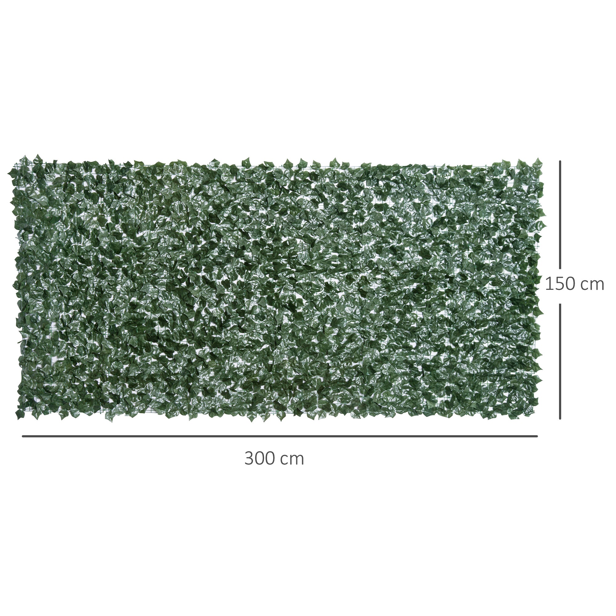 Outsunny 1-Piece Artificial Leaf Hedge Screen Privacy Fence Panel for Garden Outdoor Indoor Decor, Dark Green, 3M x 1.5M - North Peak Garden Furniture