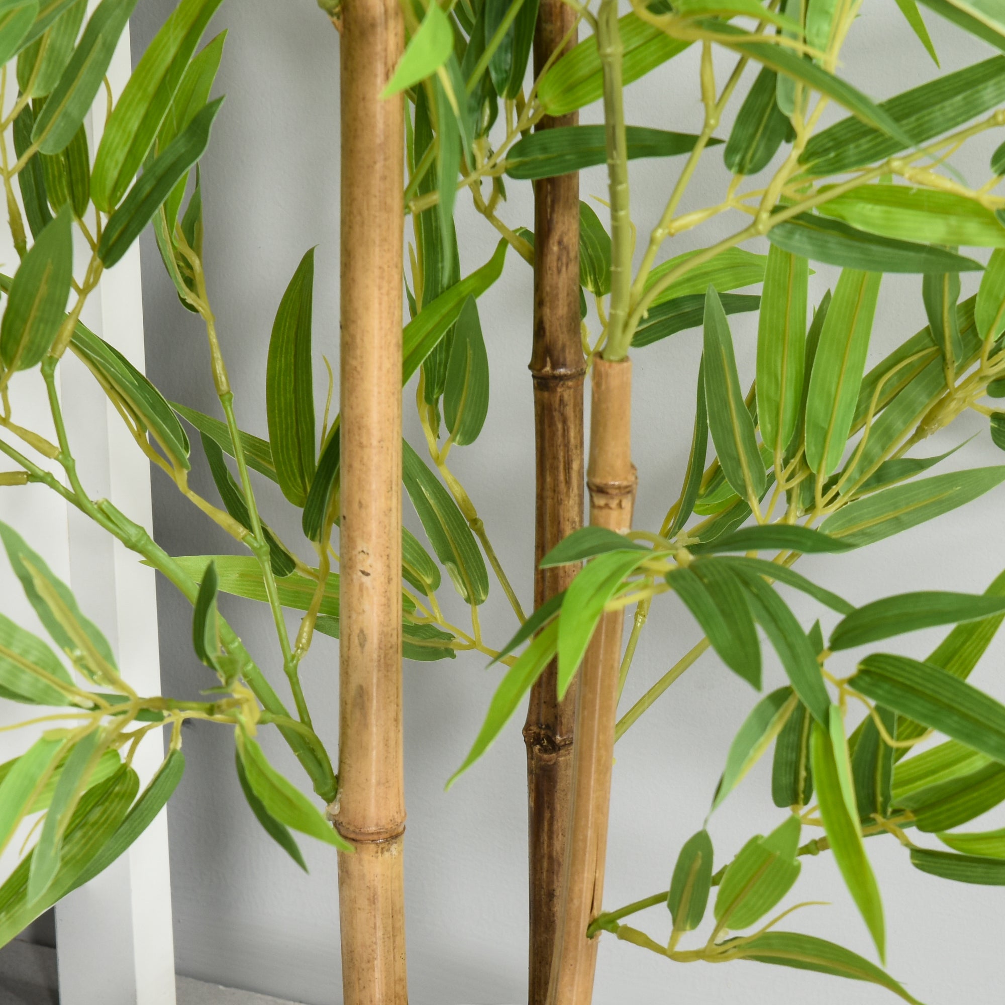 Outsunny Set of 2 120cm/4FT Artificial Bamboo Trees Decorative Plant w/ Heavy Pot Indoor Outdoor Style Home Office Greenery Decoration - North Peak Garden Furniture