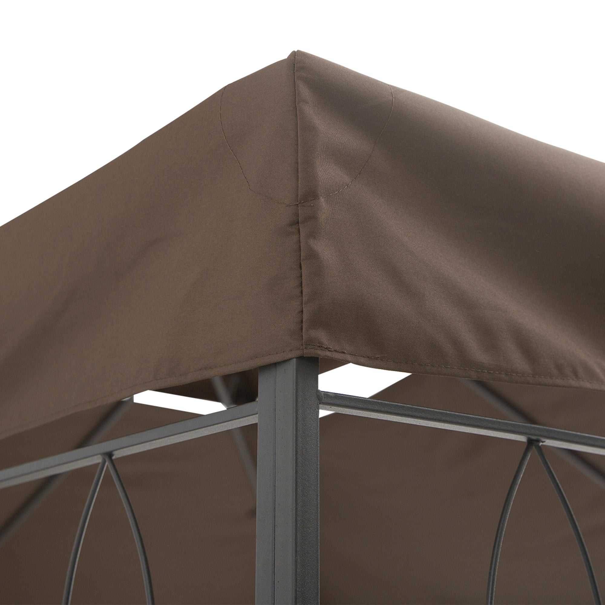 Outsunny 3x4m Gazebo Canopy Replacement Cover, 2 Tier Top Roof UV Cover Garden Patio Outdoor Sun Awning Shelters, Brown (TOP COVER ONLY) - North Peak Garden Furniture