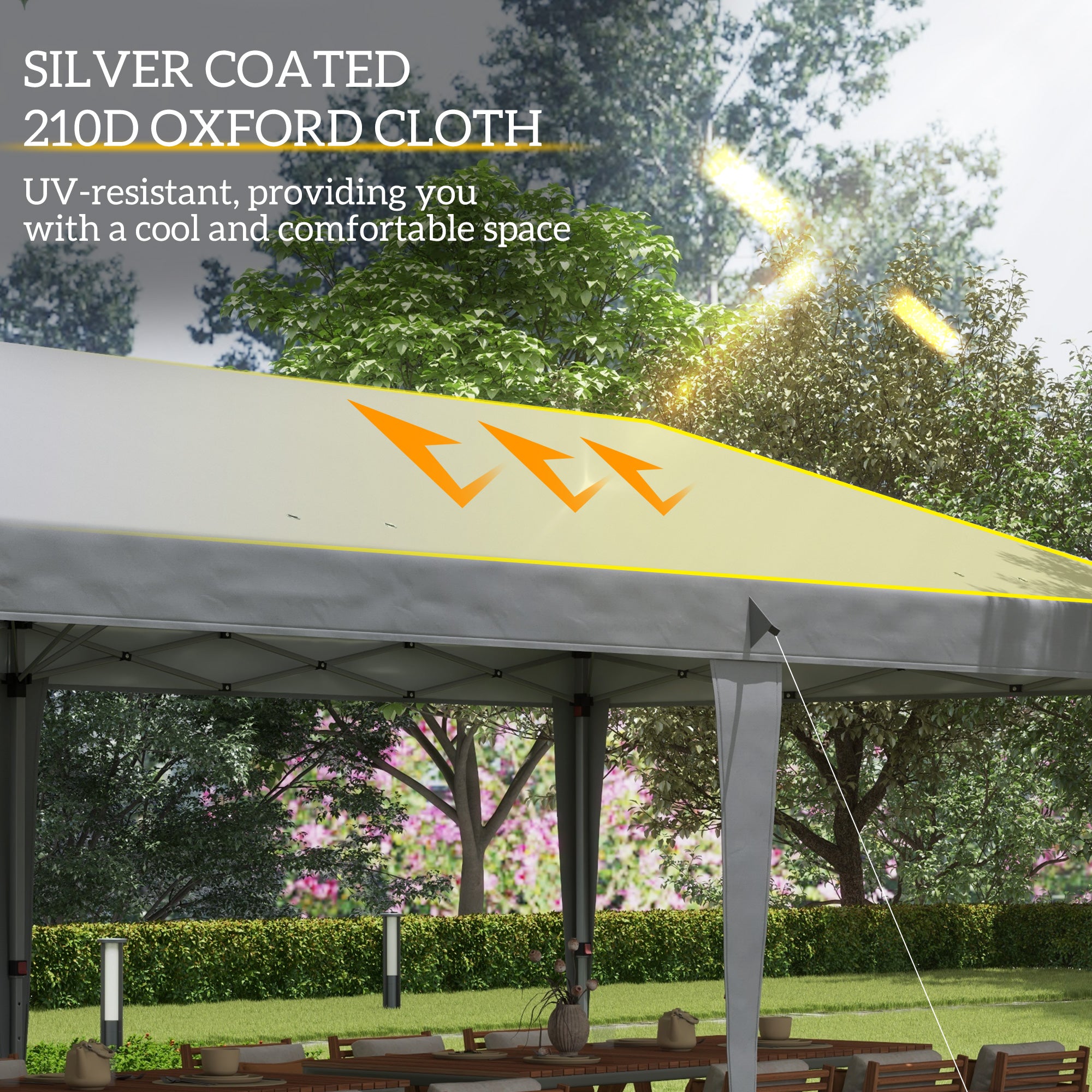 Outsunny 3 x 6 m Pop Up Gazebo, Foldable Canopy Tent, Height Adjustable Wedding Awning Canopy w/ Carrying Bag, Grey - North Peak Garden Furniture