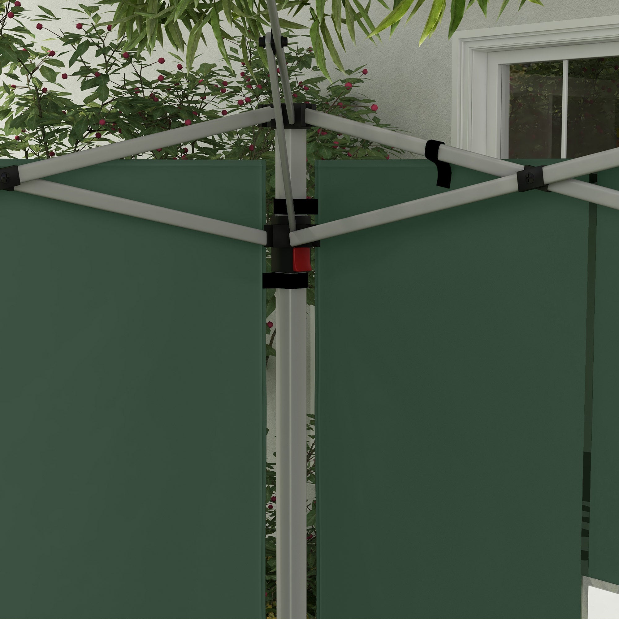 Outsunny Gazebo Side Panels, Sides Replacement with Window for 3x3(m) or 3x4m Pop Up Gazebo, 2 Pack, Green - North Peak Garden Furniture