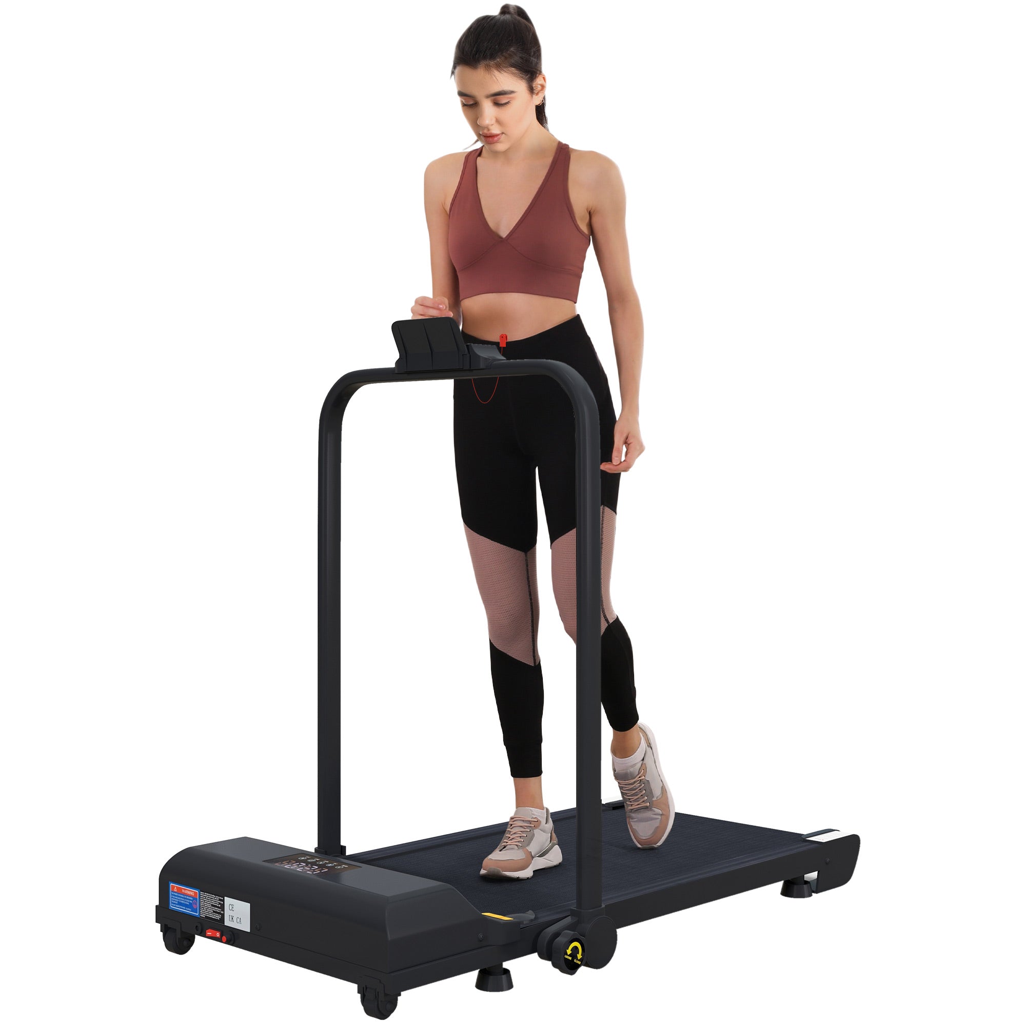 HOMCOM 2.5HP Walking Pad Treadmill, Folding Under Desk Treadmill, Walking Machine, 1-10km/h, with Remote Control - North Peak Garden Furniture