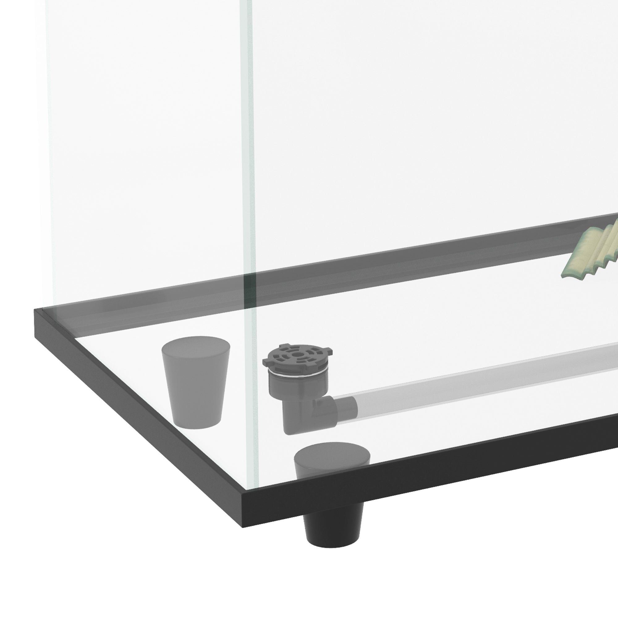 PawHut 28L Glass Turtle Tank Aquarium with Basking Platform, Easy Drainage, Strip Patch Thermometer