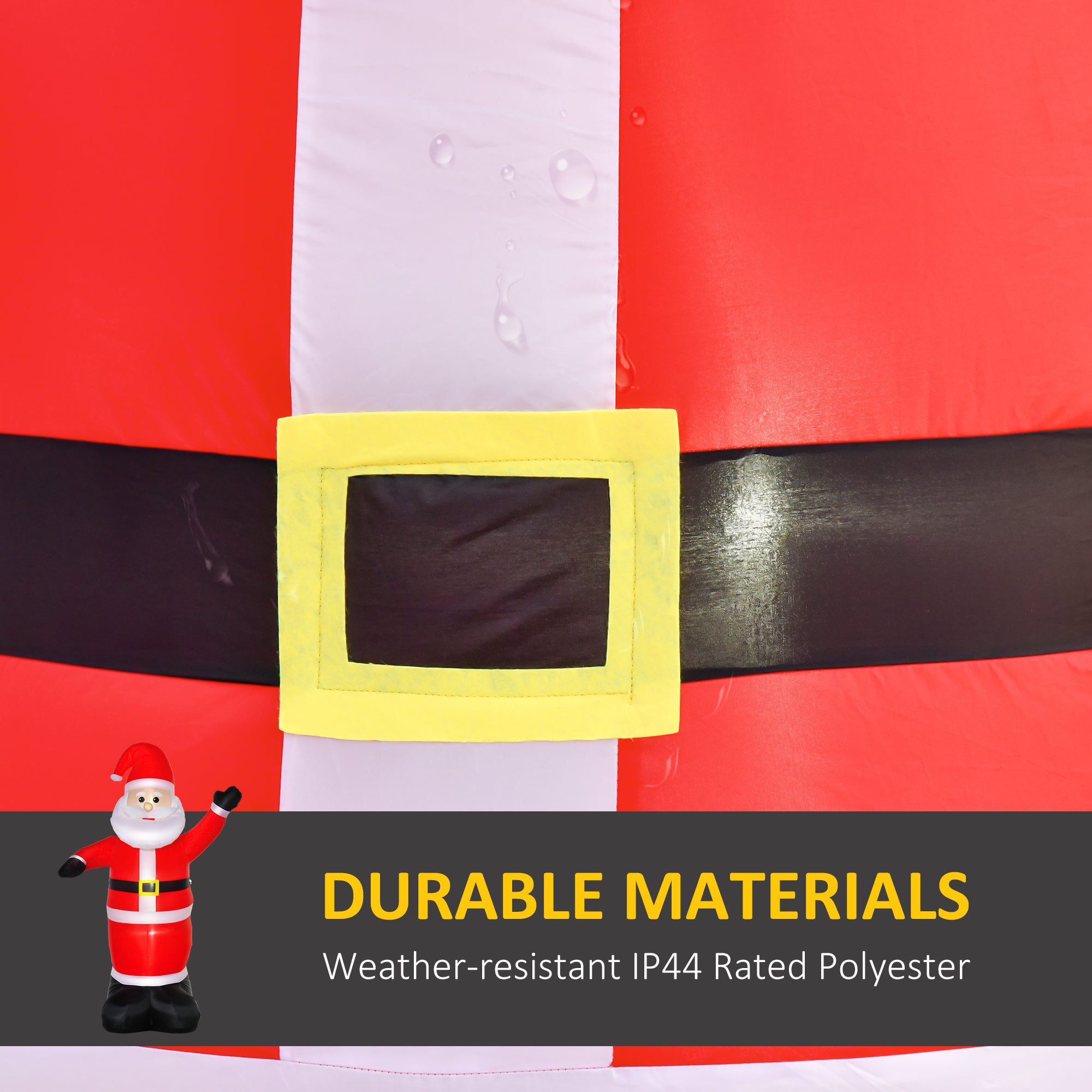 HOMCOM 8ft Inflatable Christmas Santa Claus Xmas Decoration with LED Holiday Air Blown Yard Outdoor Décor - North Peak Garden Furniture