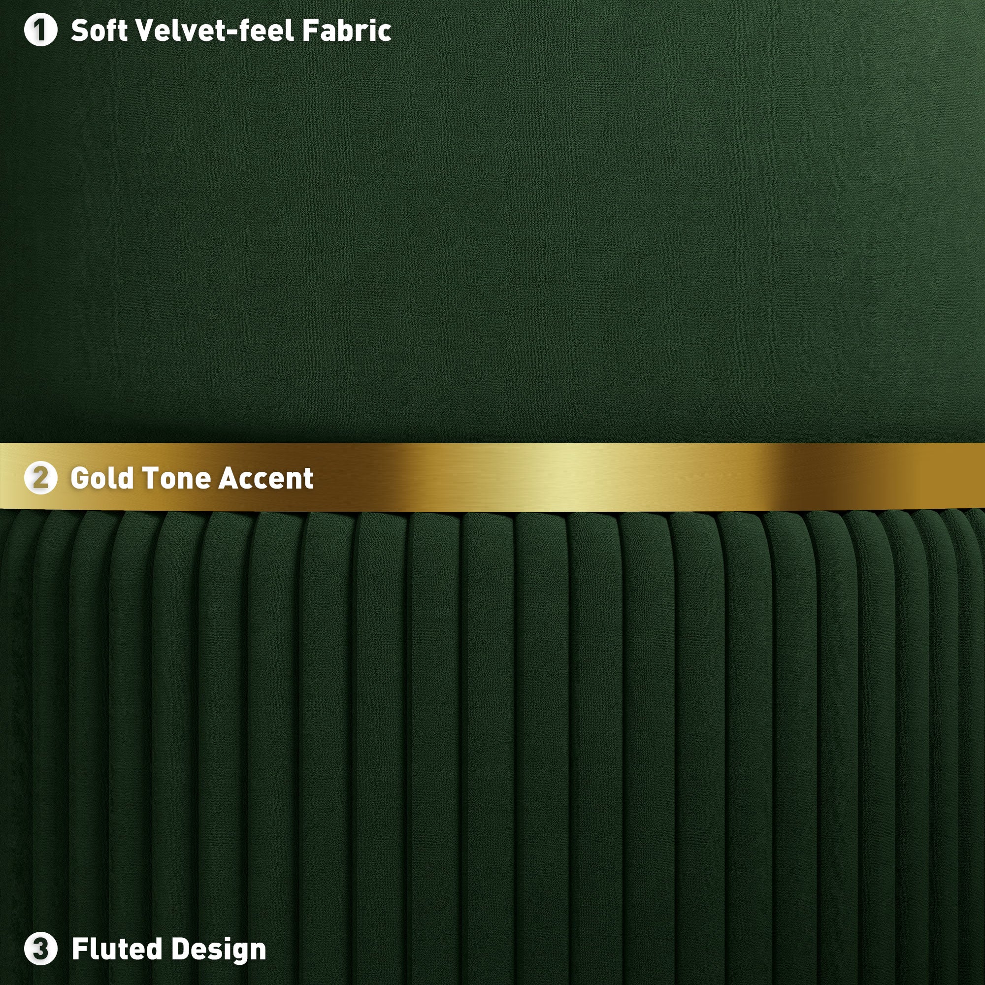 HOMCOM Velvet-Feel Storage Ottoman - Green - North Peak Garden Furniture