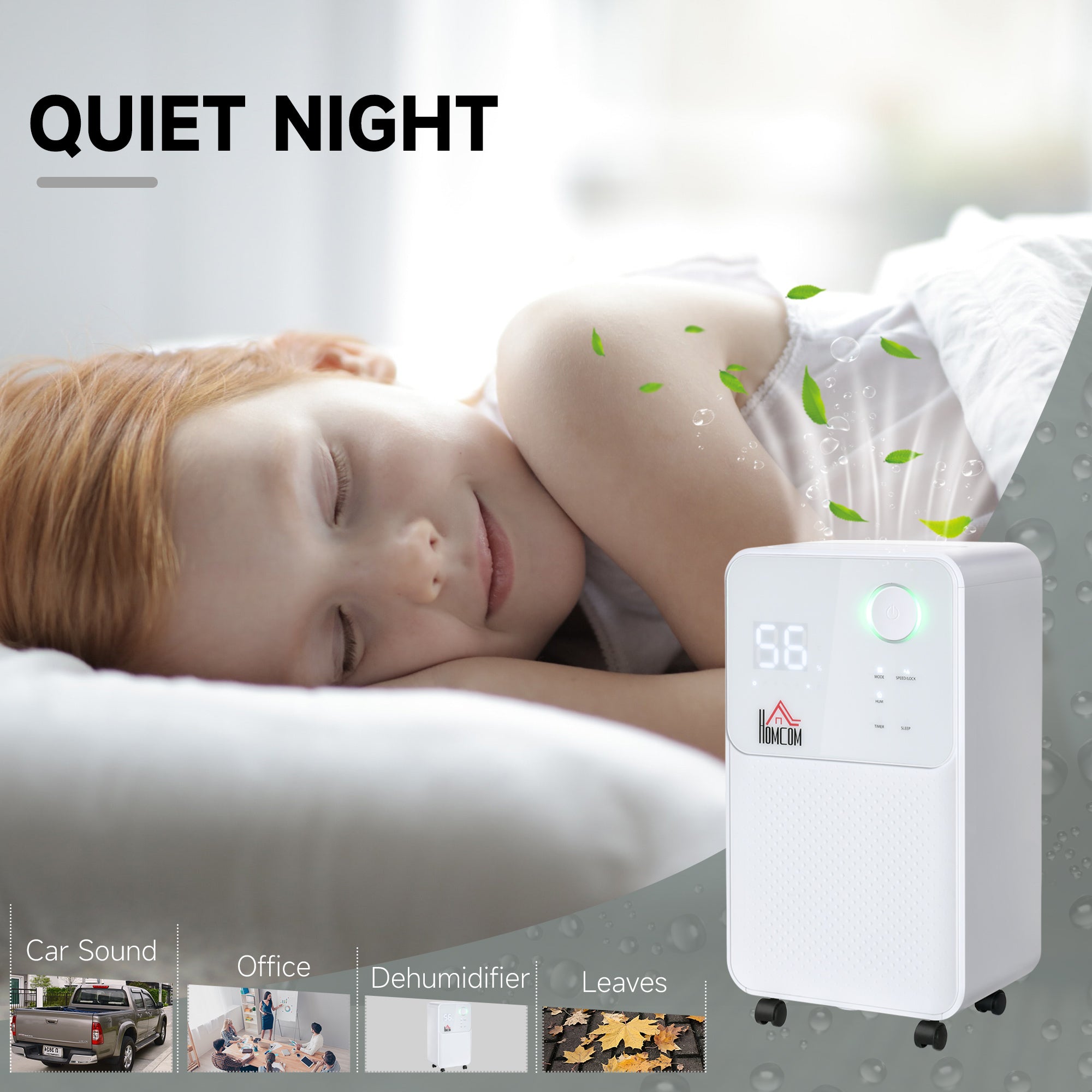 HOMCOM 12L/Day 2000ML Portable Quiet Dehumidifier for Home Laundry Room Bedroom Basement, Electric Moisture Air De-Humidifier with 4 Modes - North Peak Garden Furniture