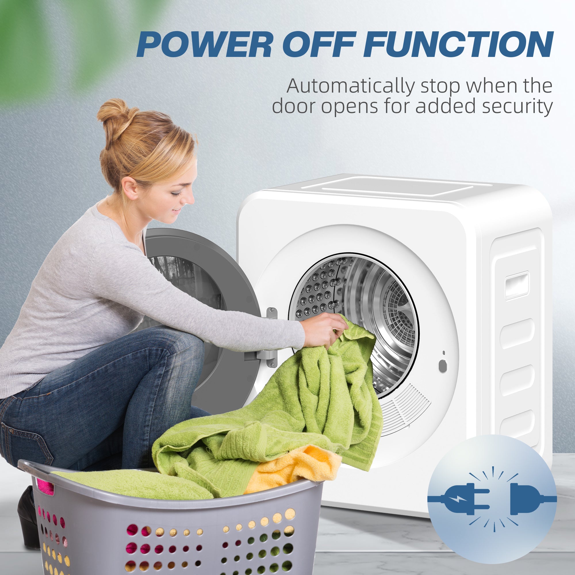 HOMCOM 4kg Vented Tumble Dryer, 800W Compact Freestanding Front Tumble Dryer with Stainless Steel Tub and Customisable Timer, Wall-Mounted Portable Small Clothes Drying Machine, White